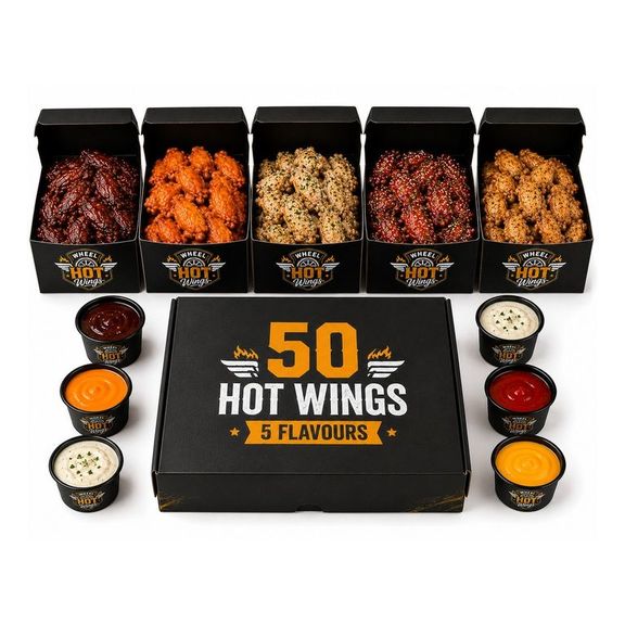 50 Hot Wings (5 Flavours)