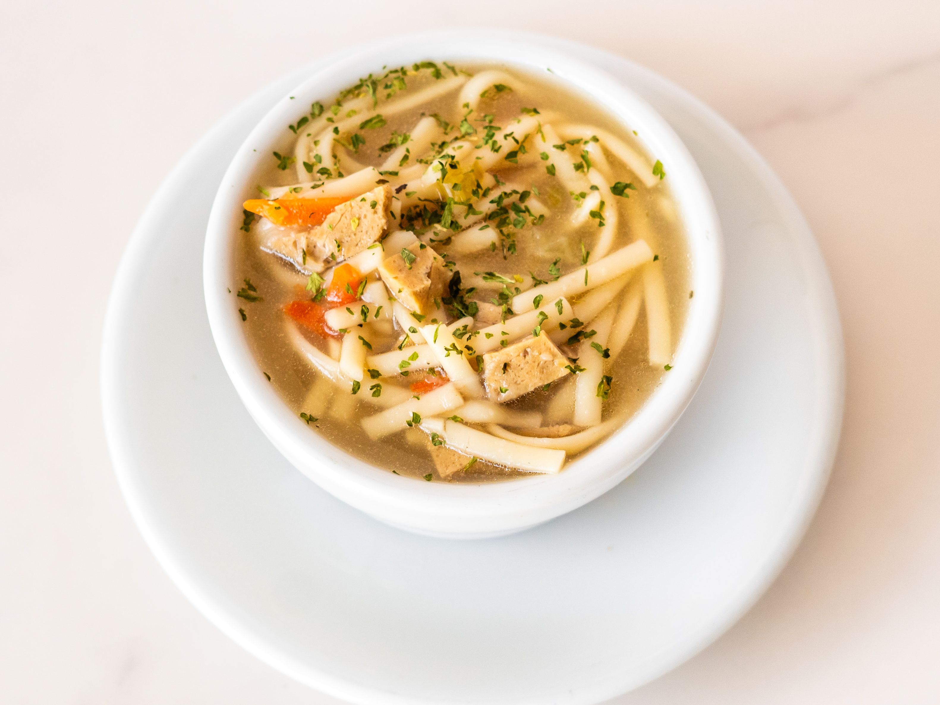 Turkey Noodle 8 oz. Soup.