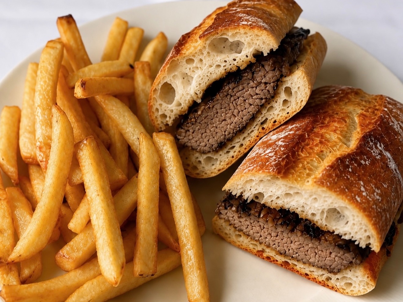 Steak Platter Sandwich W/French Fries.