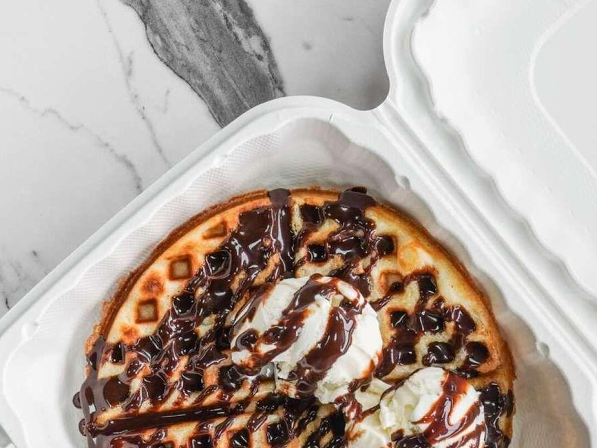Belgian Waffle with Ice-Cream.