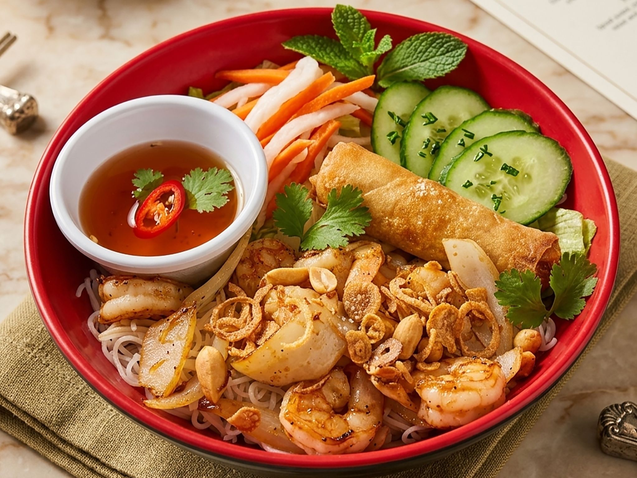 V9. Grilled Shrimp Vermicelli Salad.