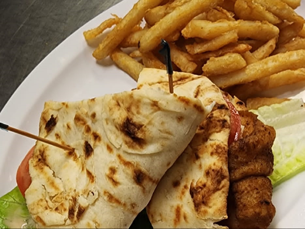 Fish Flatbread With Fries ( No Coupons).