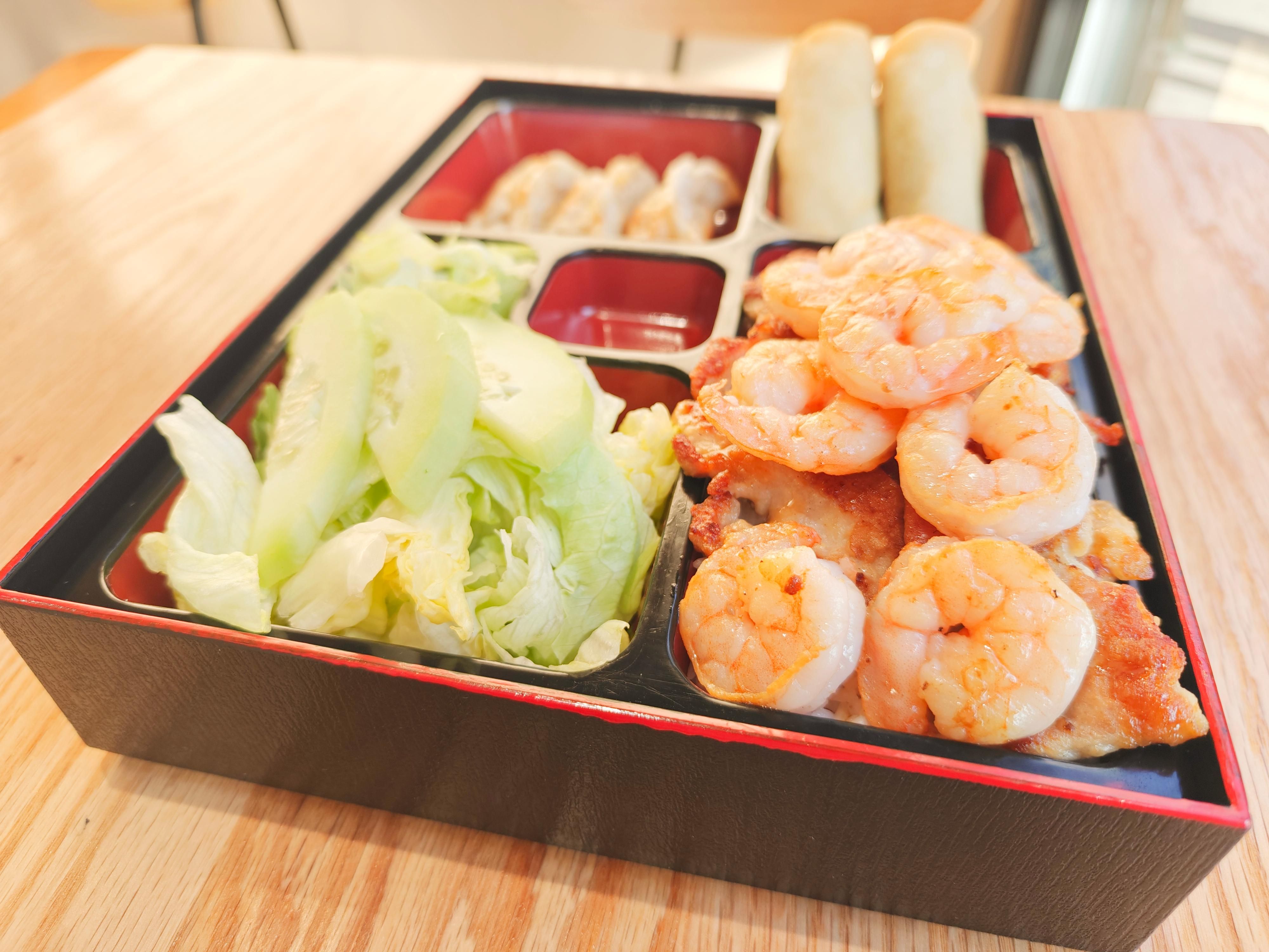 Chicken Shrimp Bento.