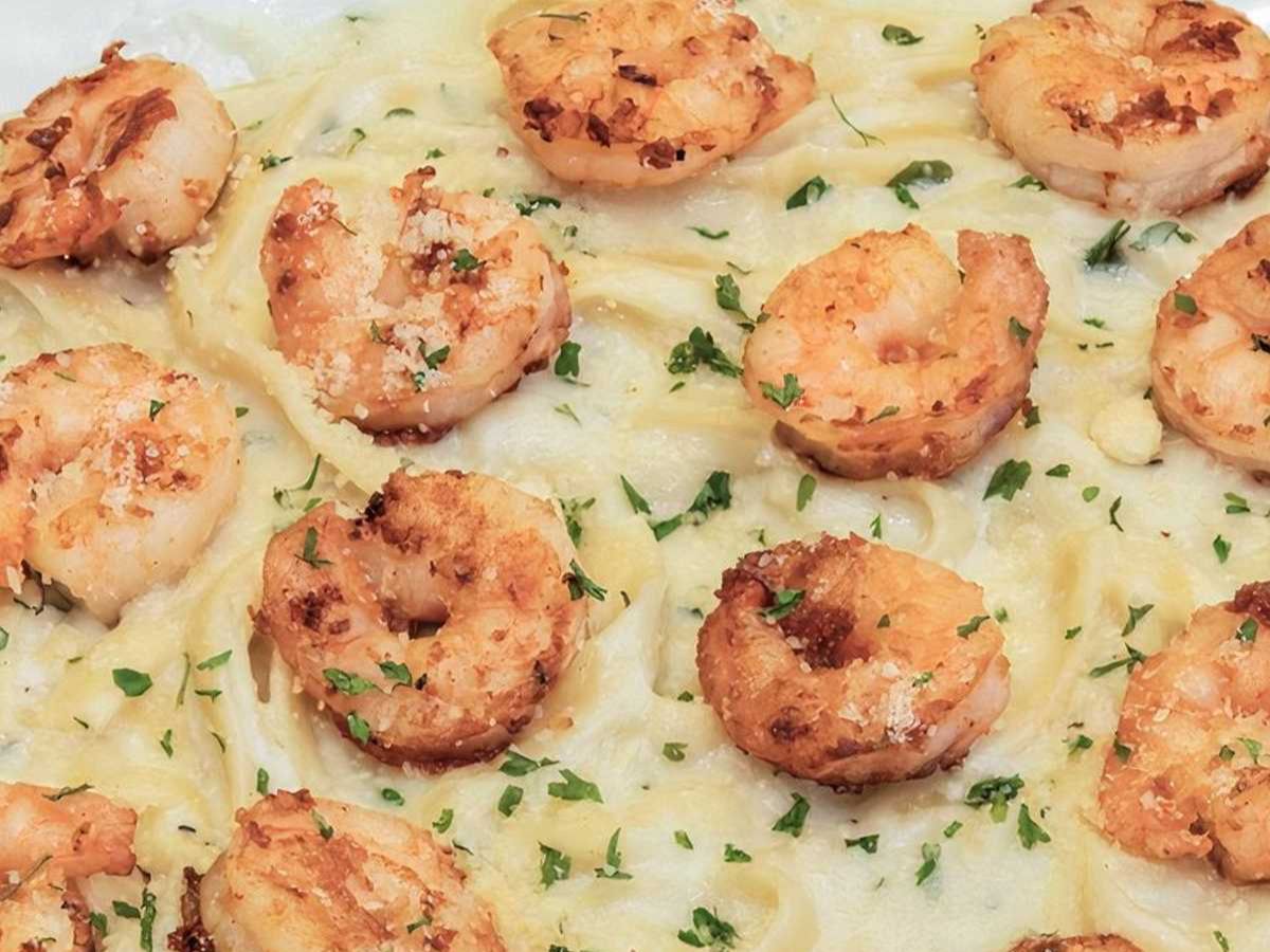 Shrimp Fettuccine Alfredo.