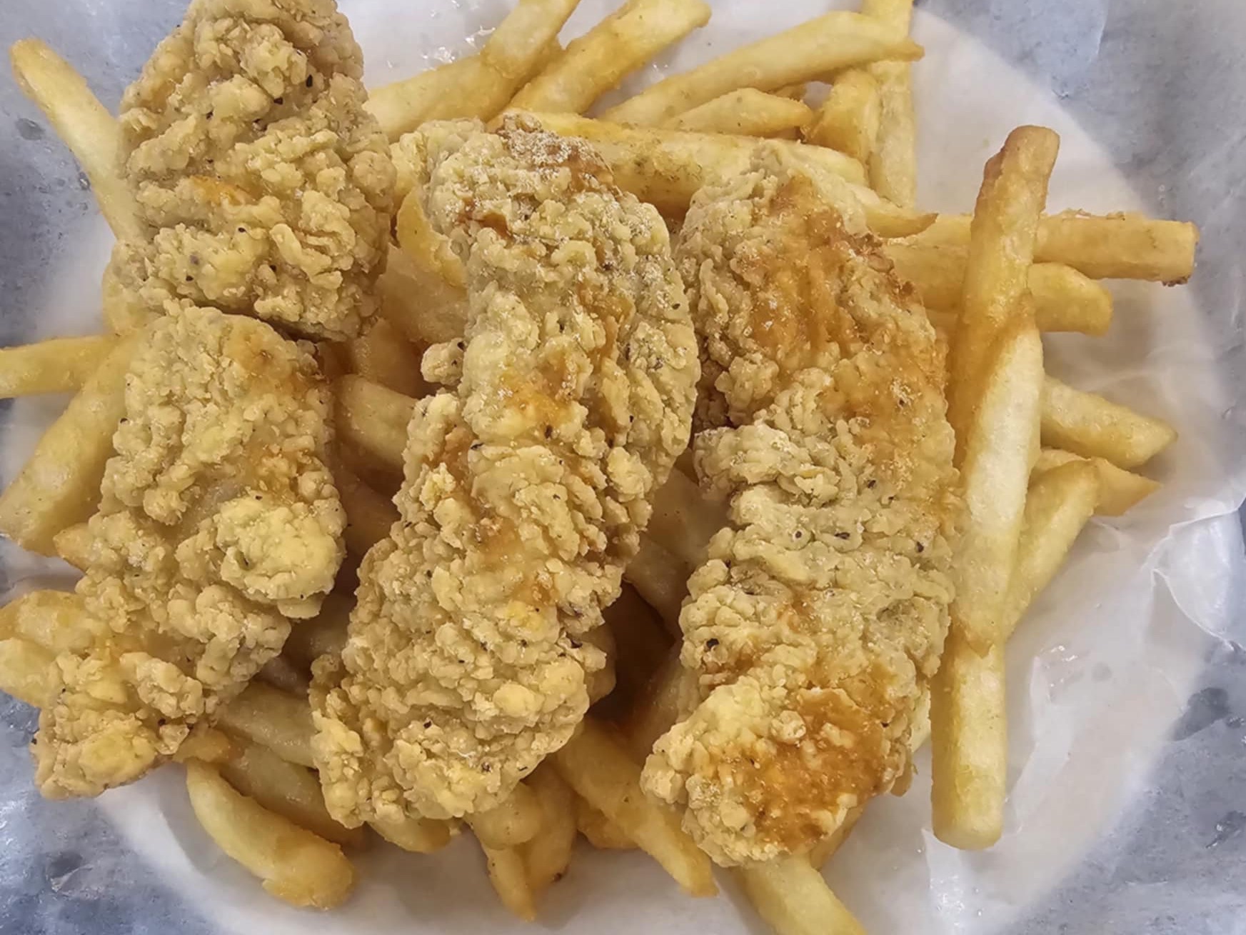 Chicken Tender with Fries.