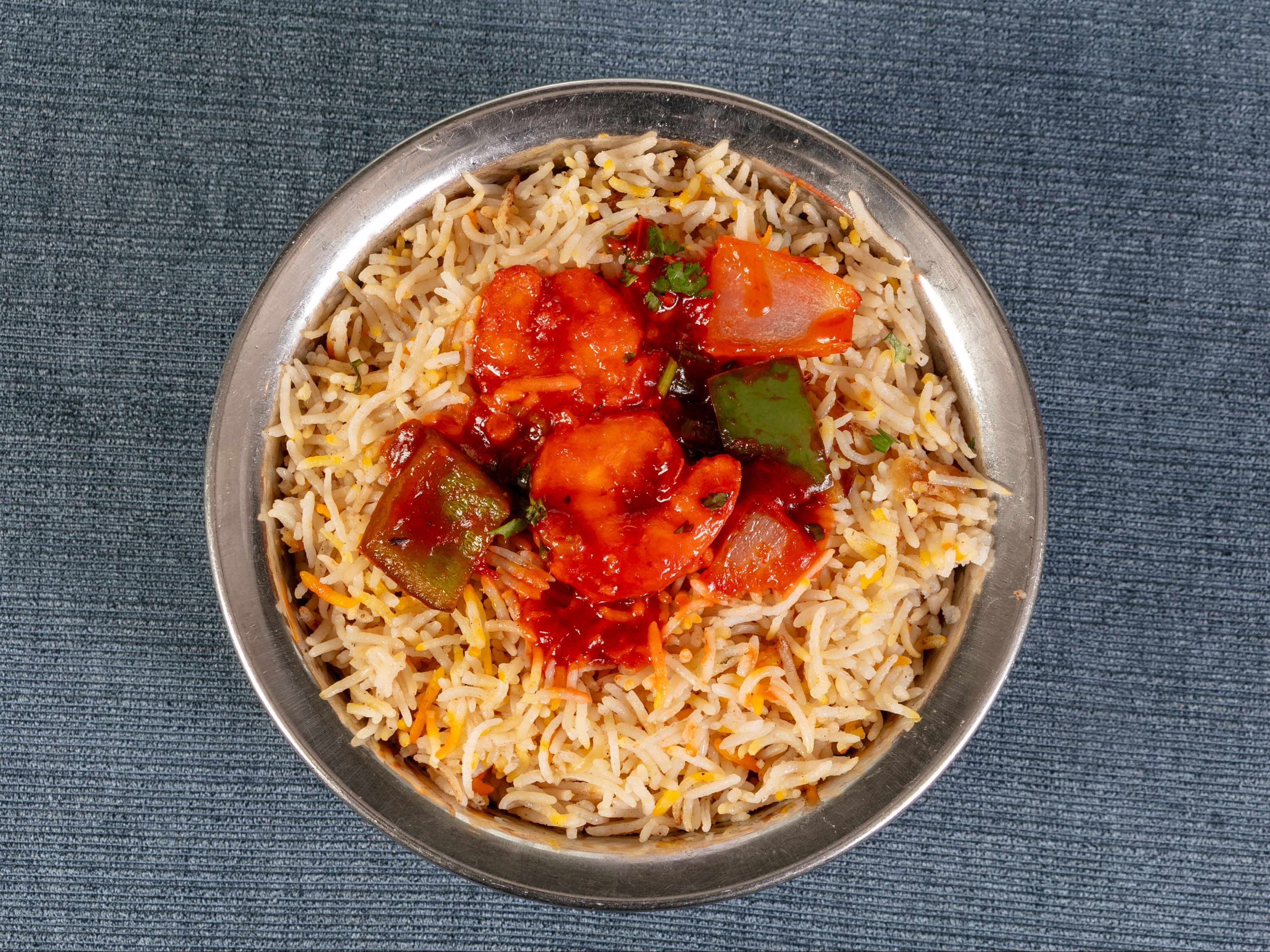 Chilly Shrimp Biryani.