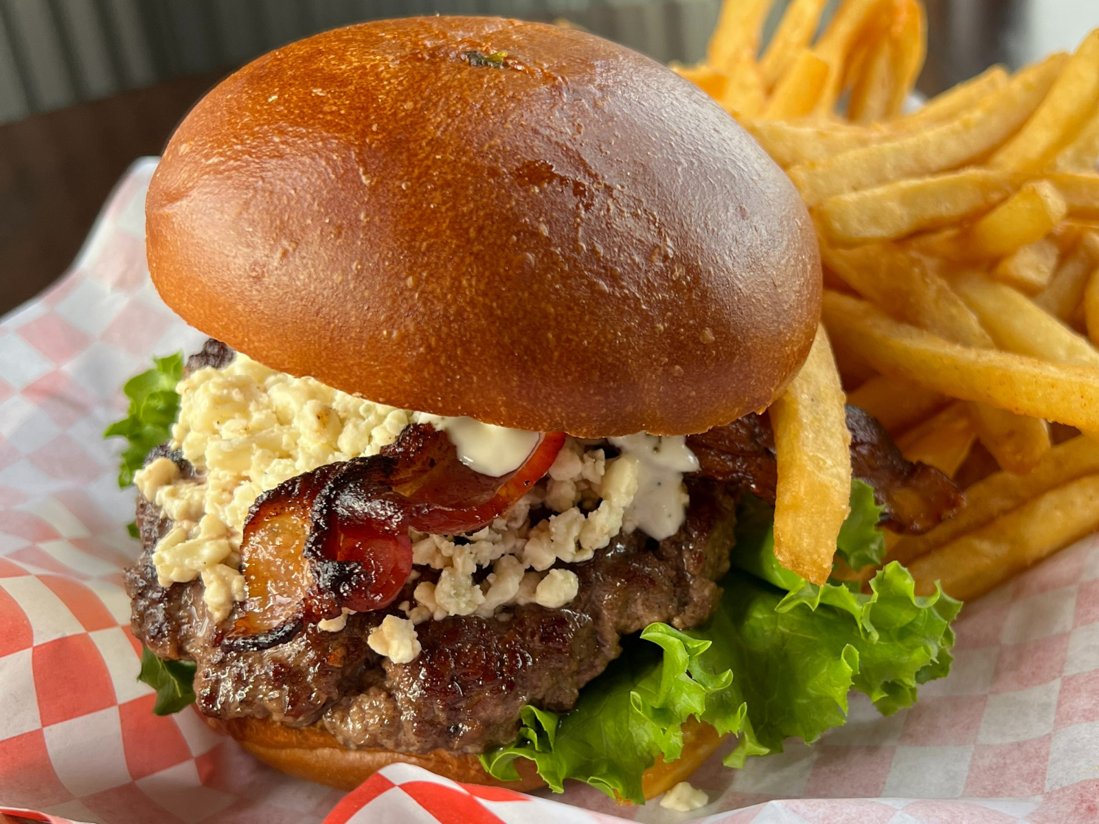 Bacon Bleu Cheese Burger.