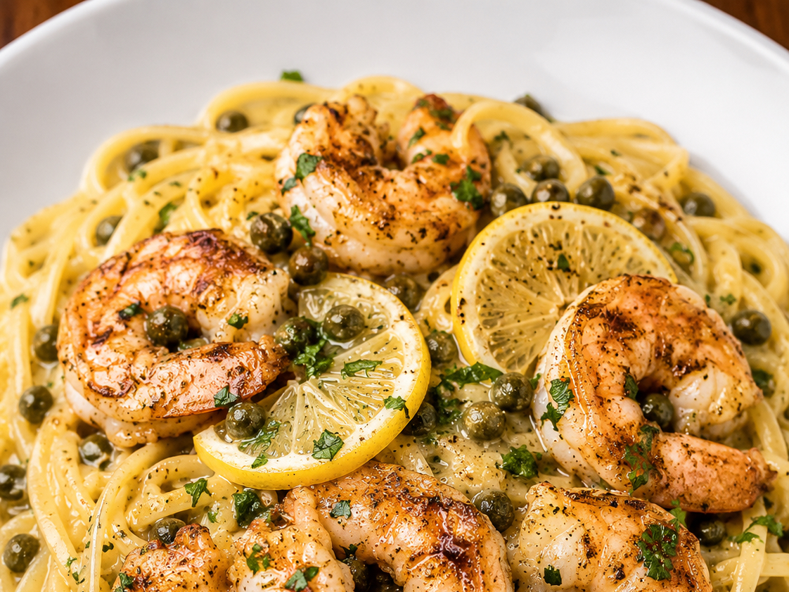 SHRIMP PICCATA LINGUINE.