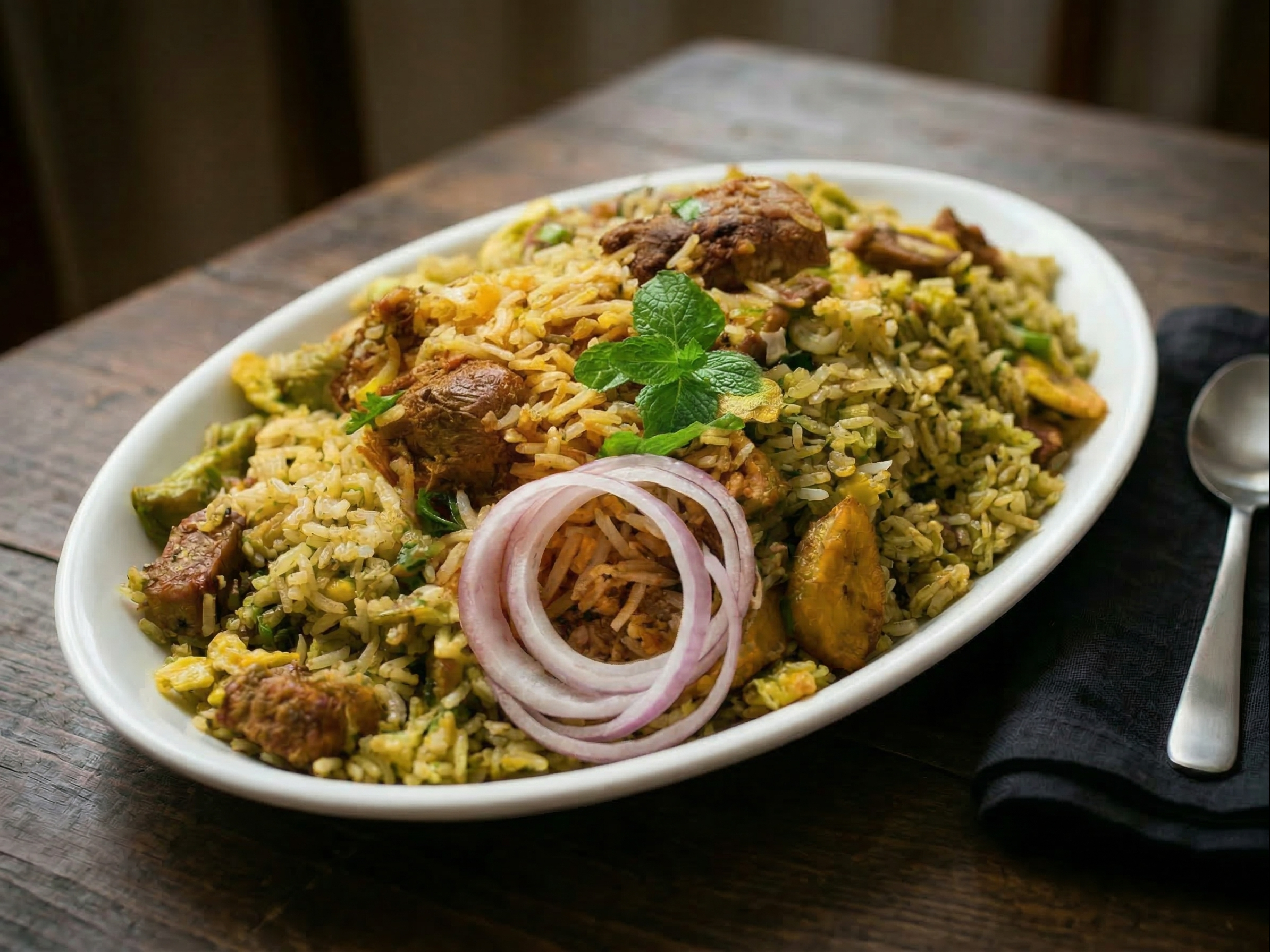 Gongura Boneless Chicken Biryani.