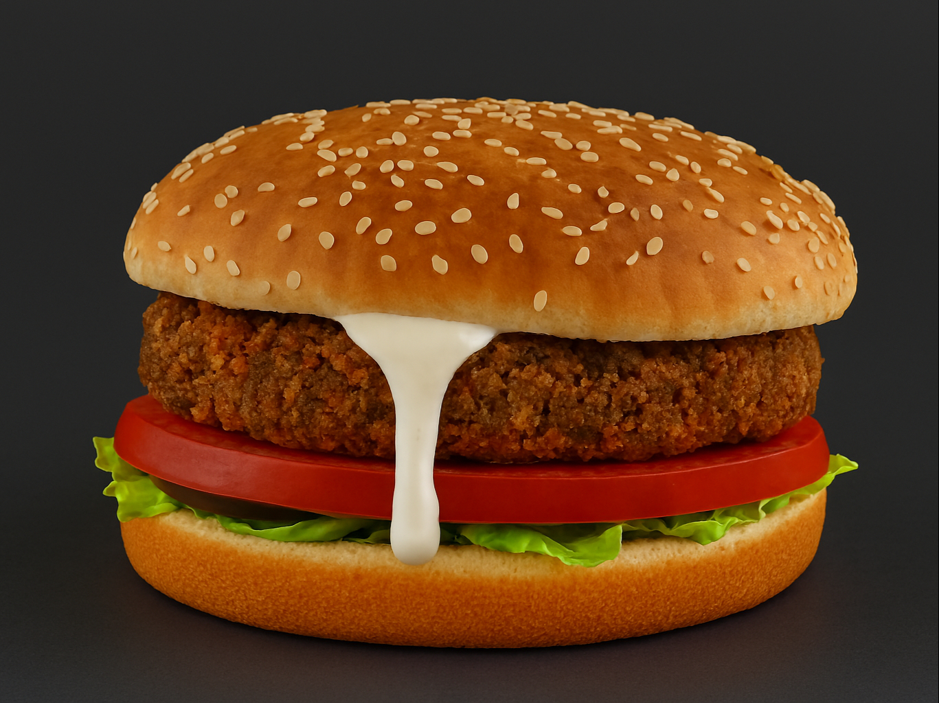 #36 Falafel Burger Combo /W fries a can soda