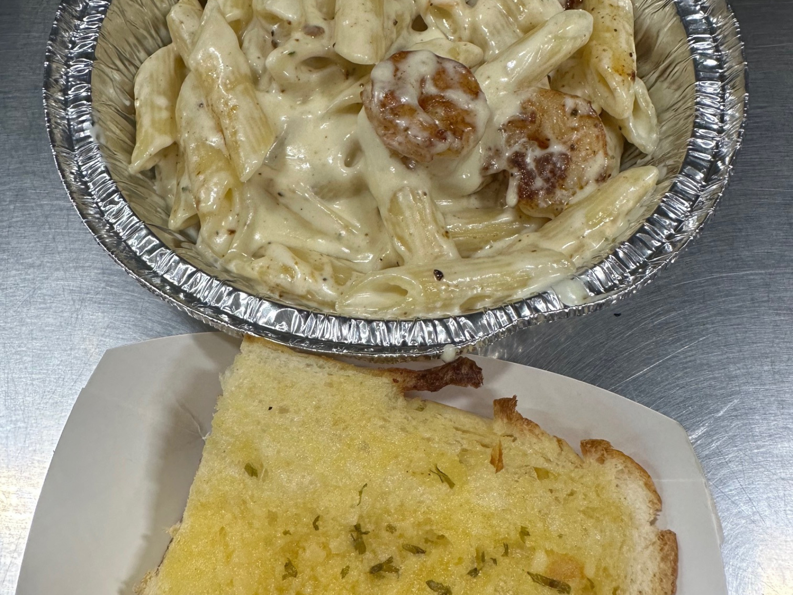 Kids Shrimp Alfredo.