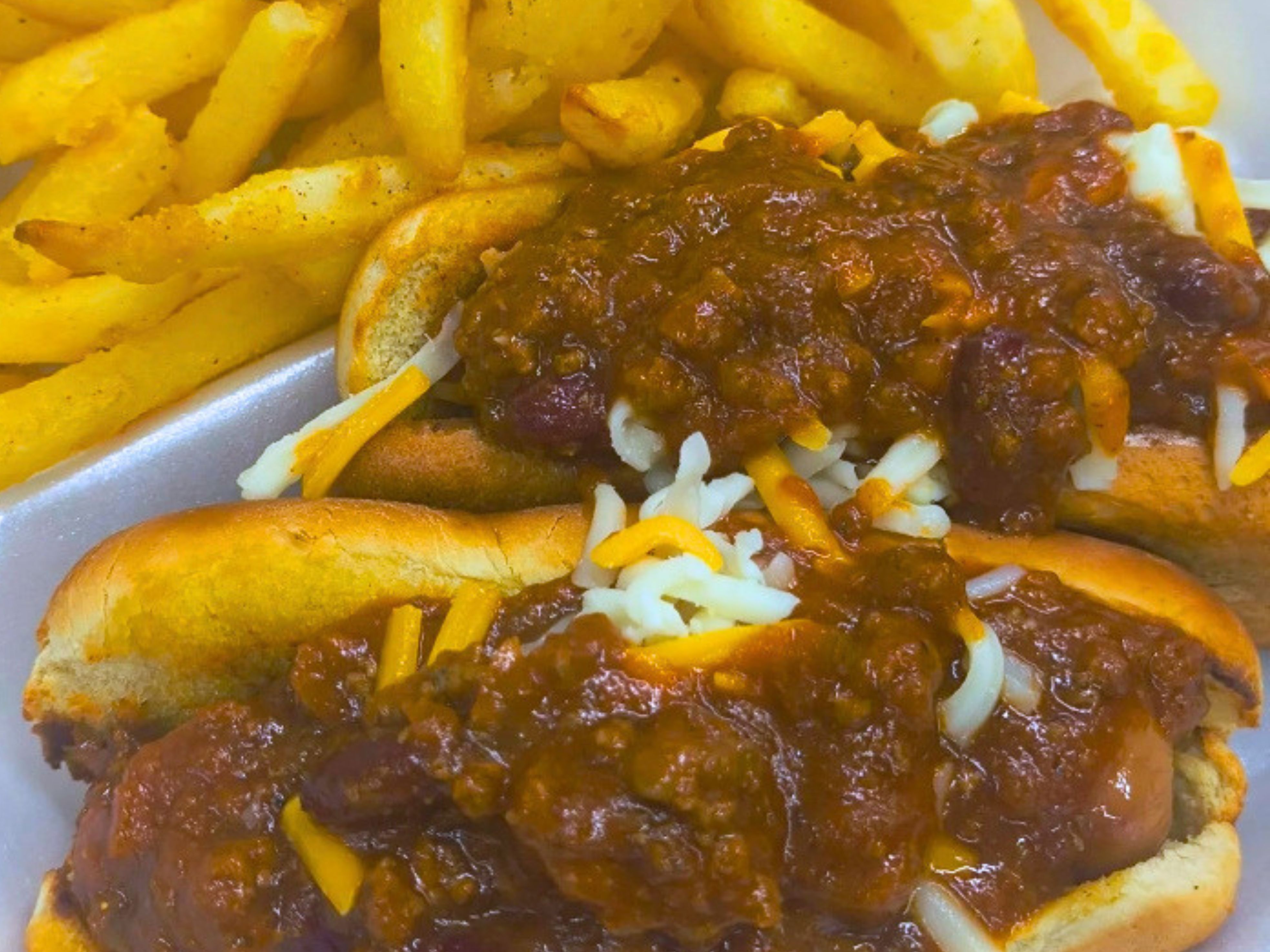 (2) Chill Dogs Plate W/Fries.