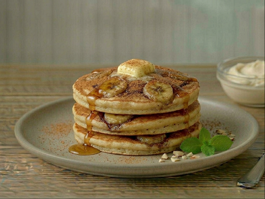 Banana & Cinnamon Pancakes.