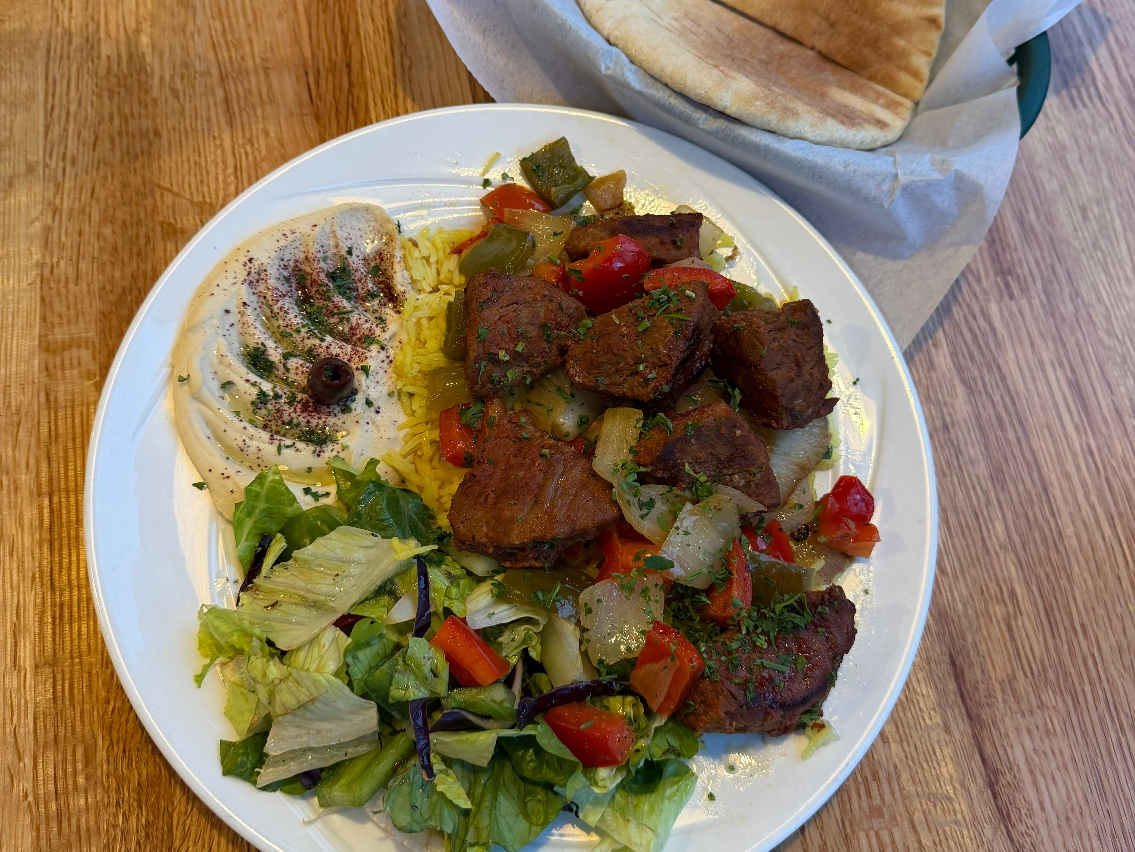 Beef Kabob Plate.