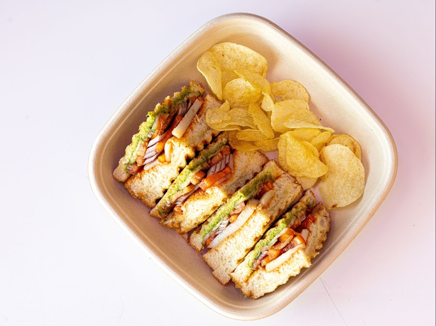 Bombay Veg Club Sandwich (S) (J).