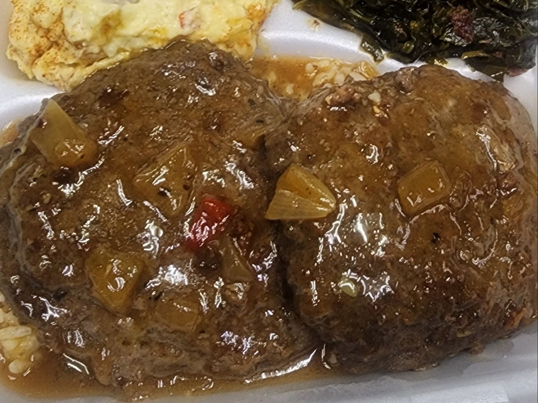 Beef Patty w/gravy.