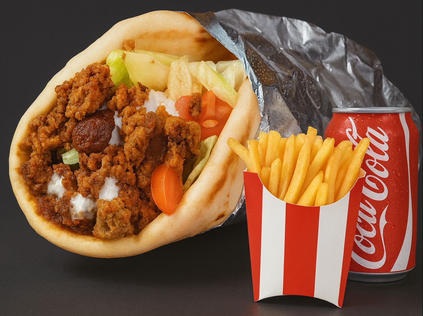 #46 Mixed Gyro Combo comes W/fries 1 can soda\Before. #48