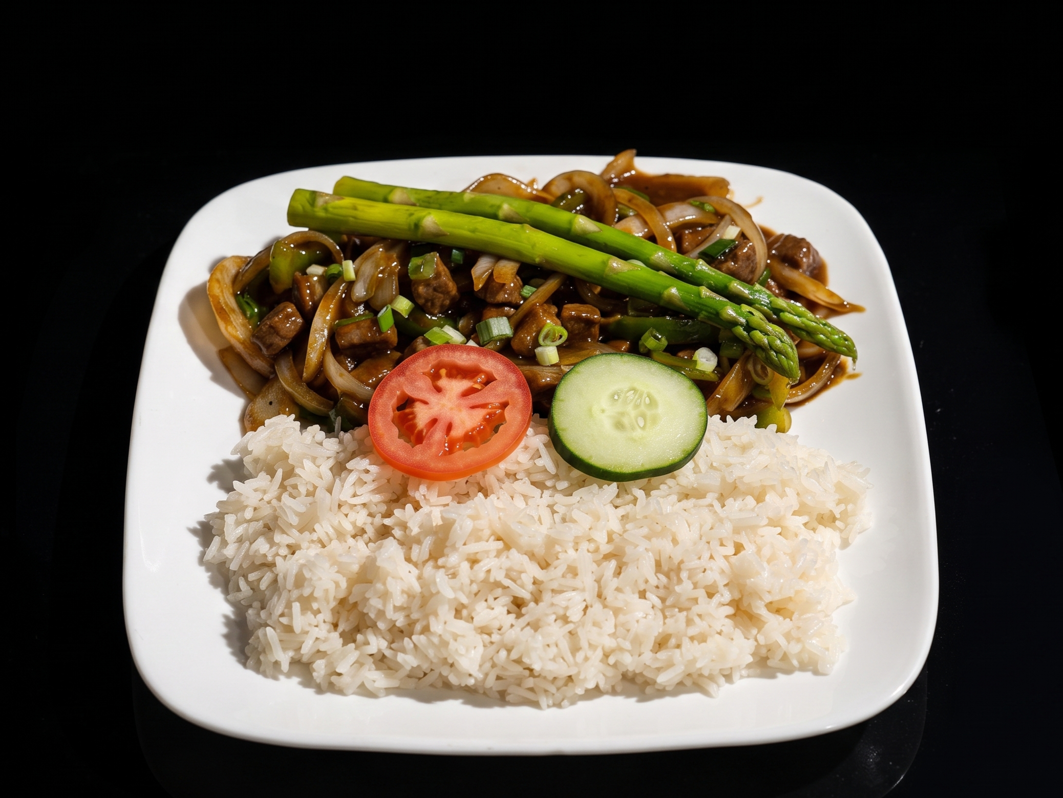 Shaking Beef Asparagus (L).