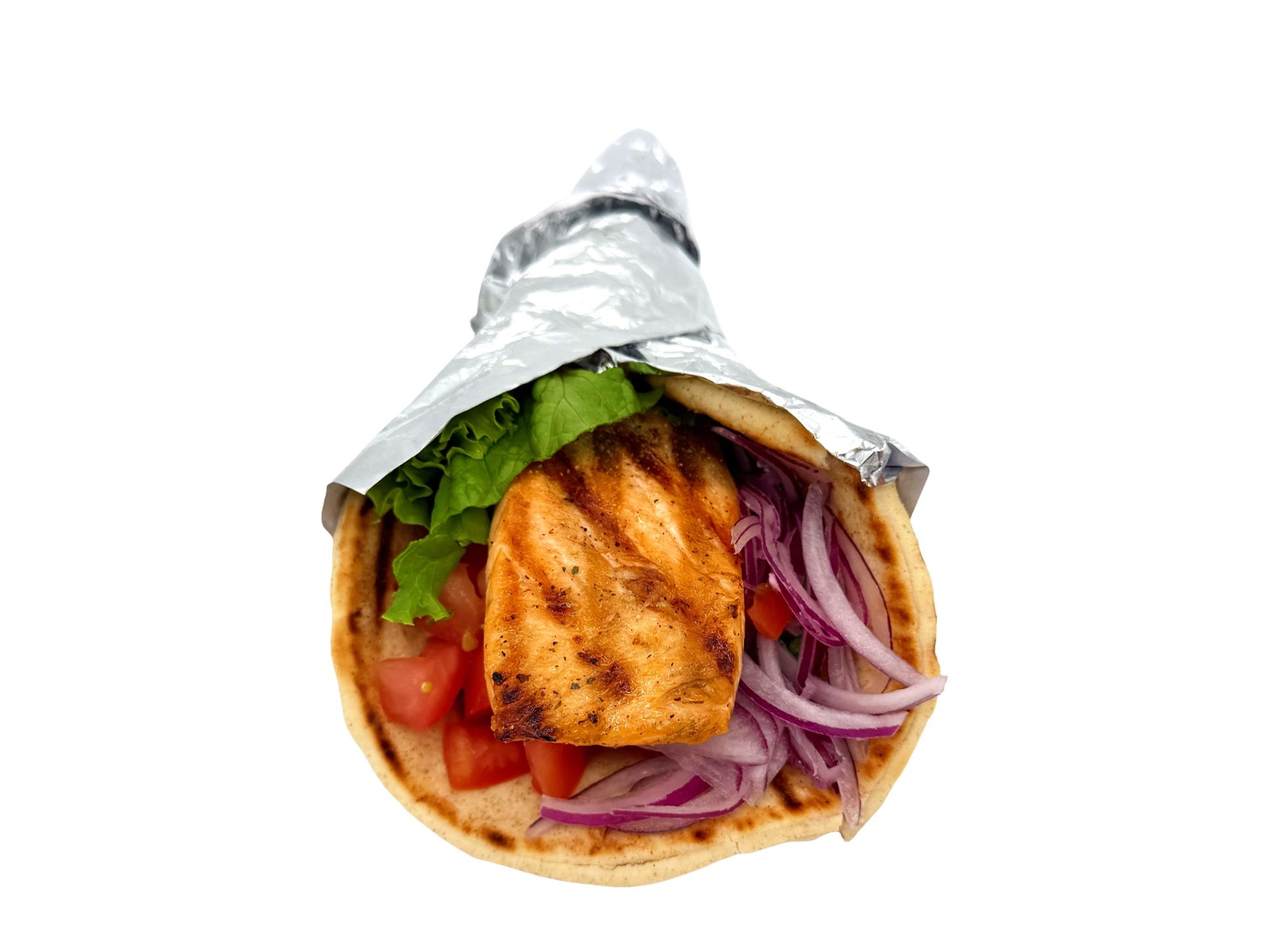 Salmon Pita Sandwich.