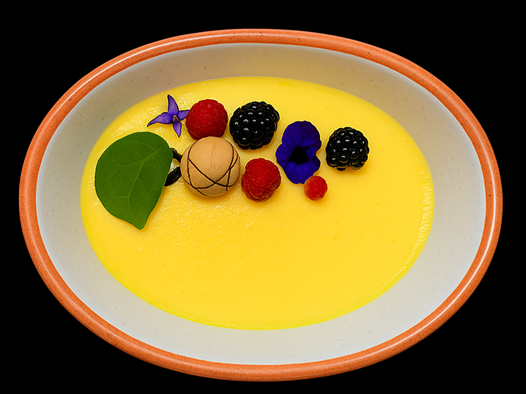 Saffron Panna Cotta.