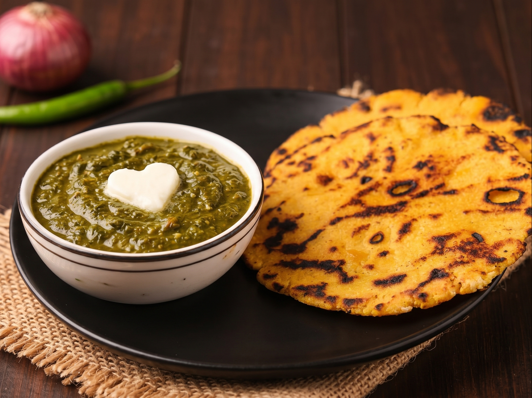Makki Ki Roti & Saag.