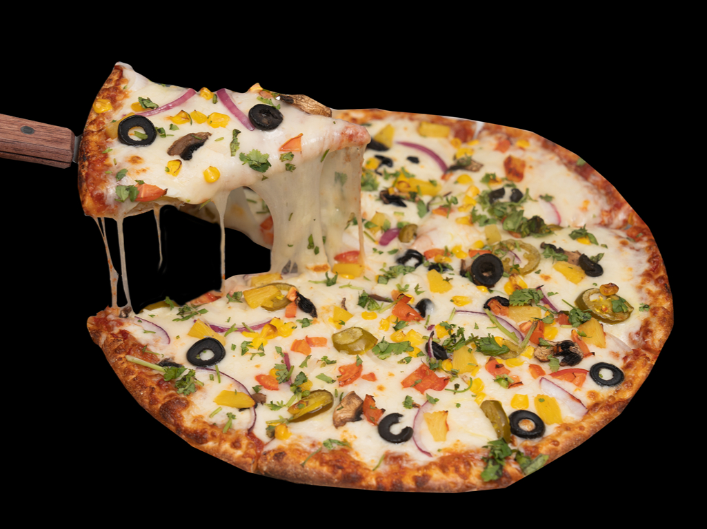 Indian Garlic Paneer Pizza.