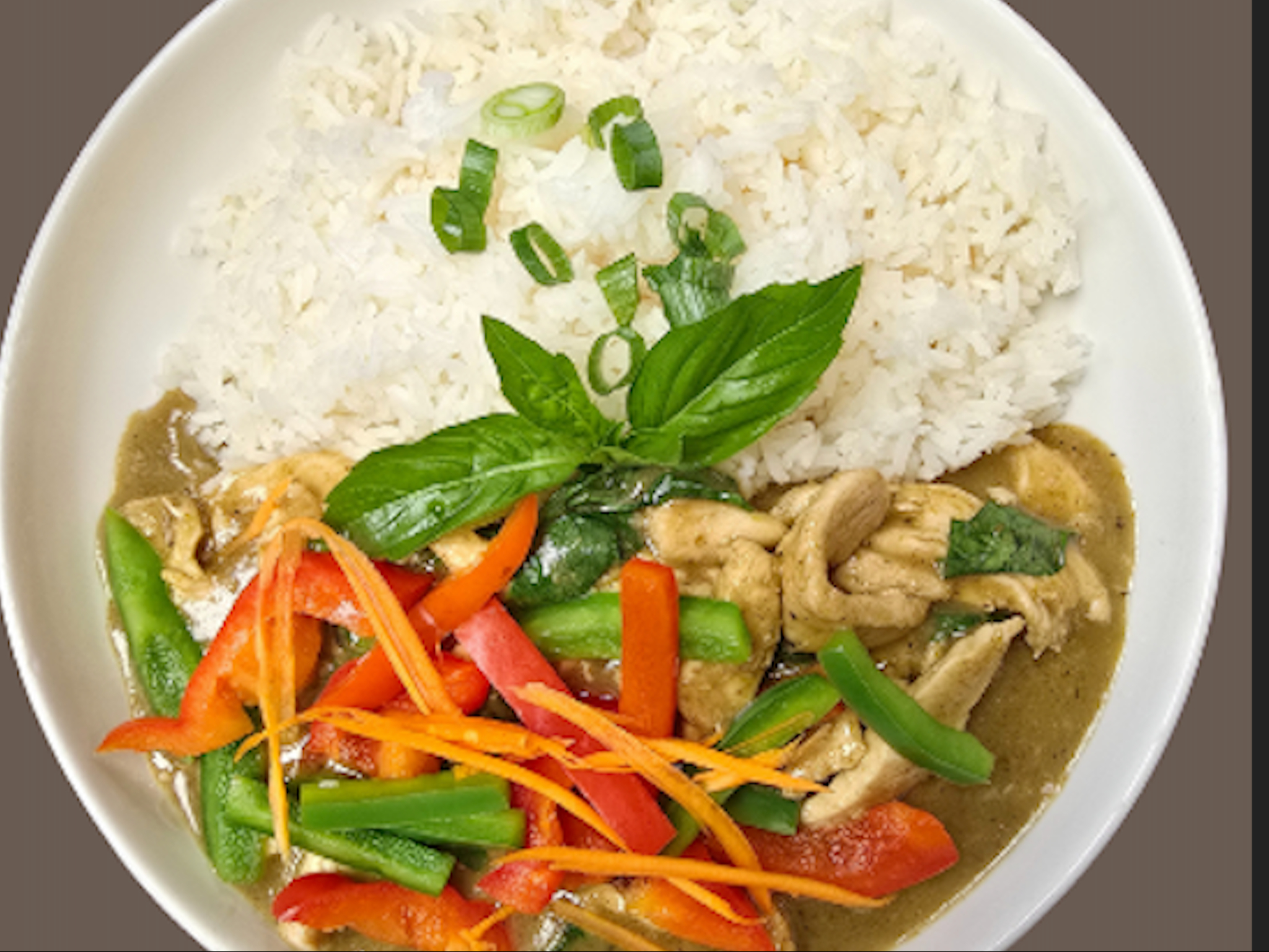 Green Curry W/ Rice.