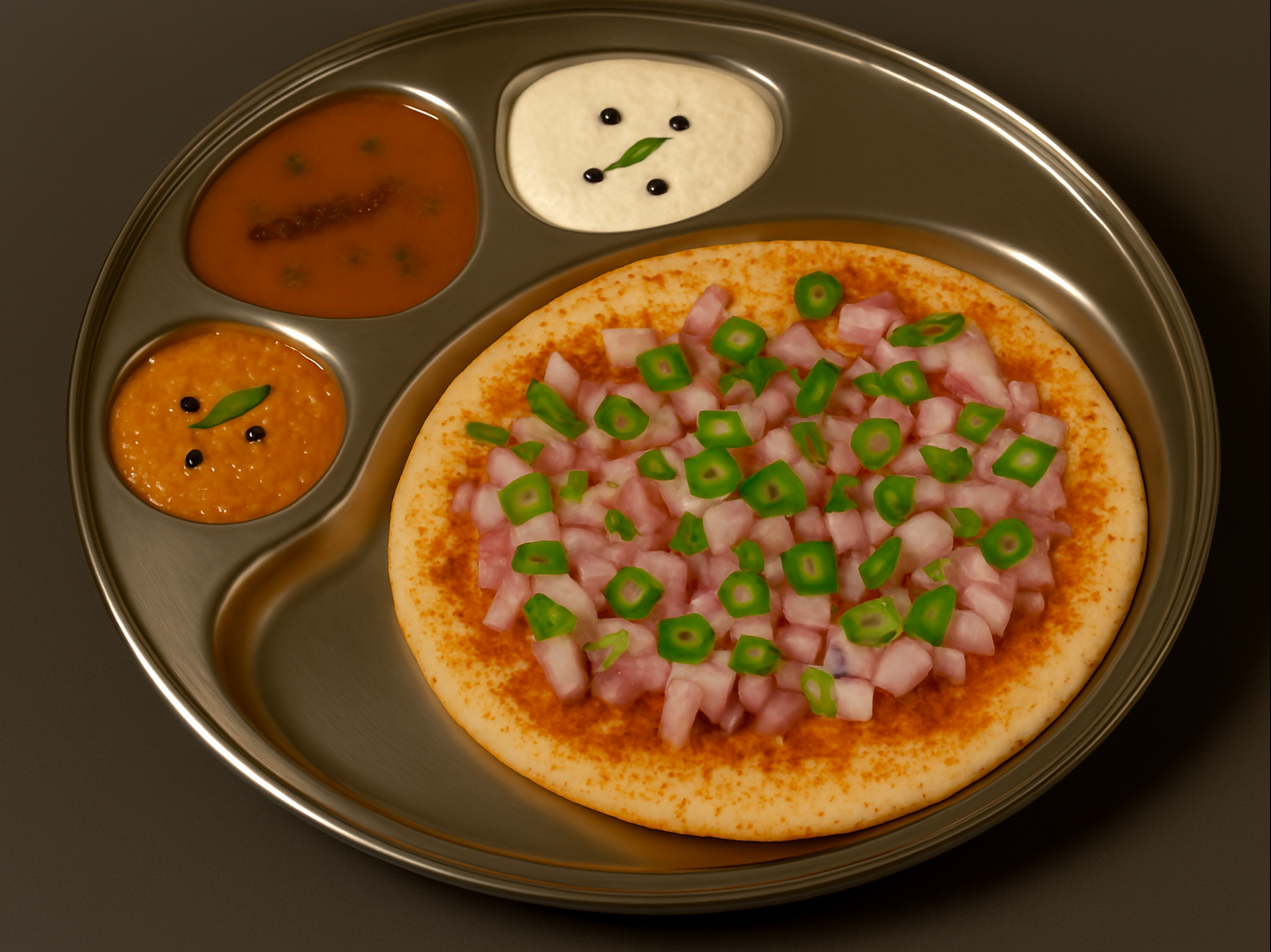 Onion Chilli Uttappam (V,GF,NF,)