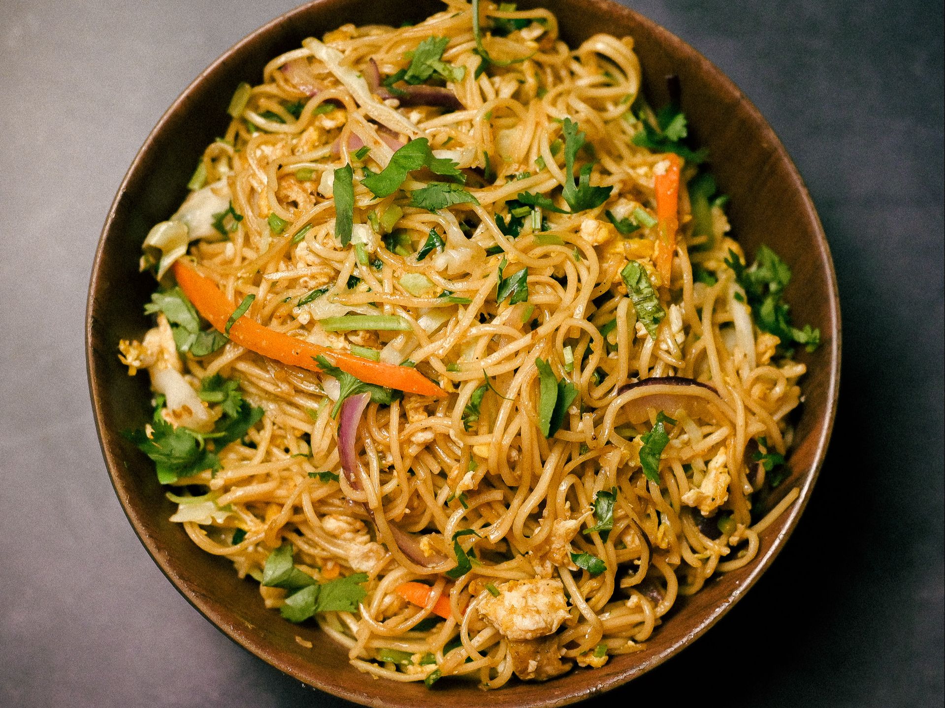 Wok Tossed Hakka Noodles.