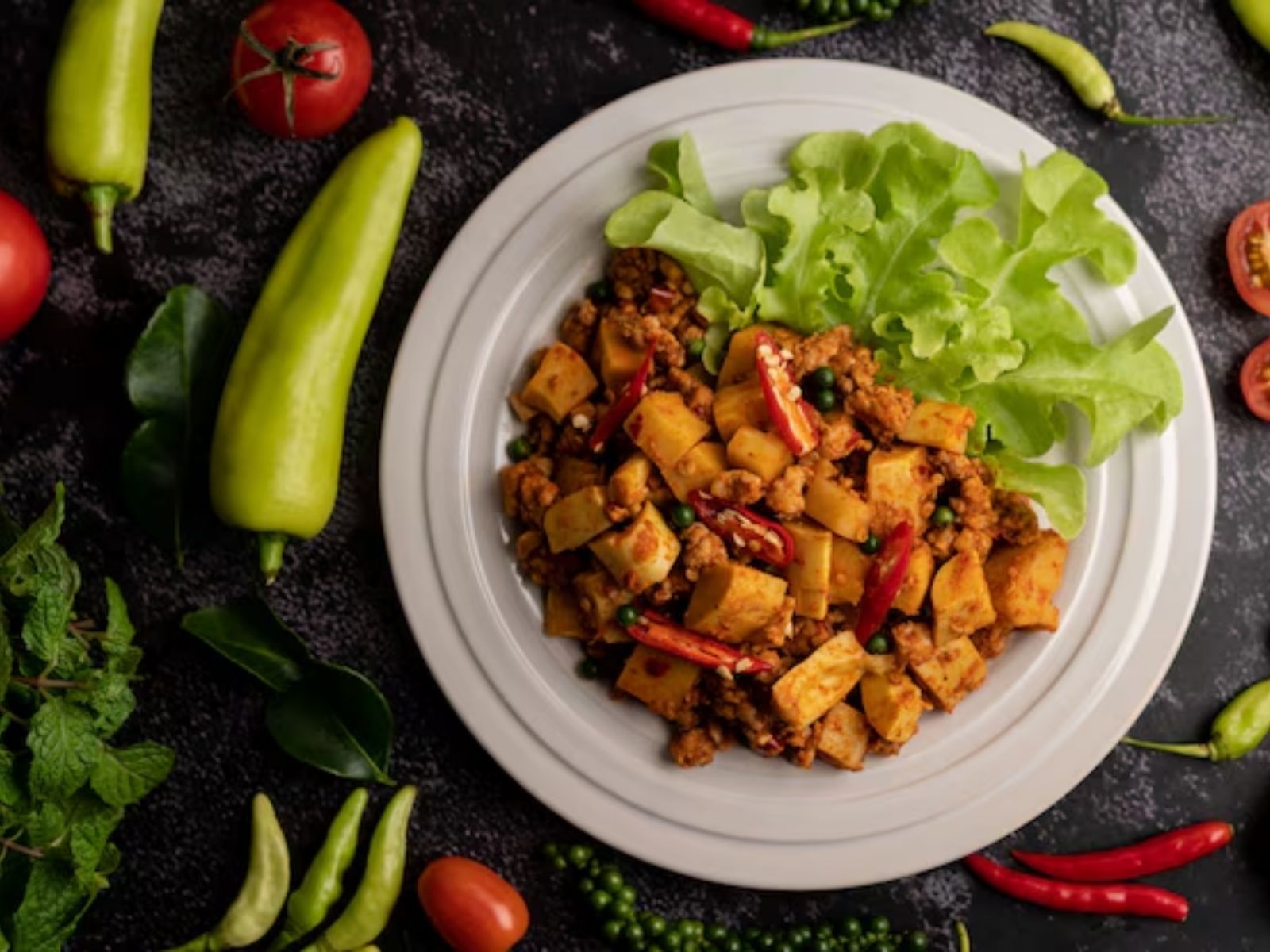 Chili Paneer (V).