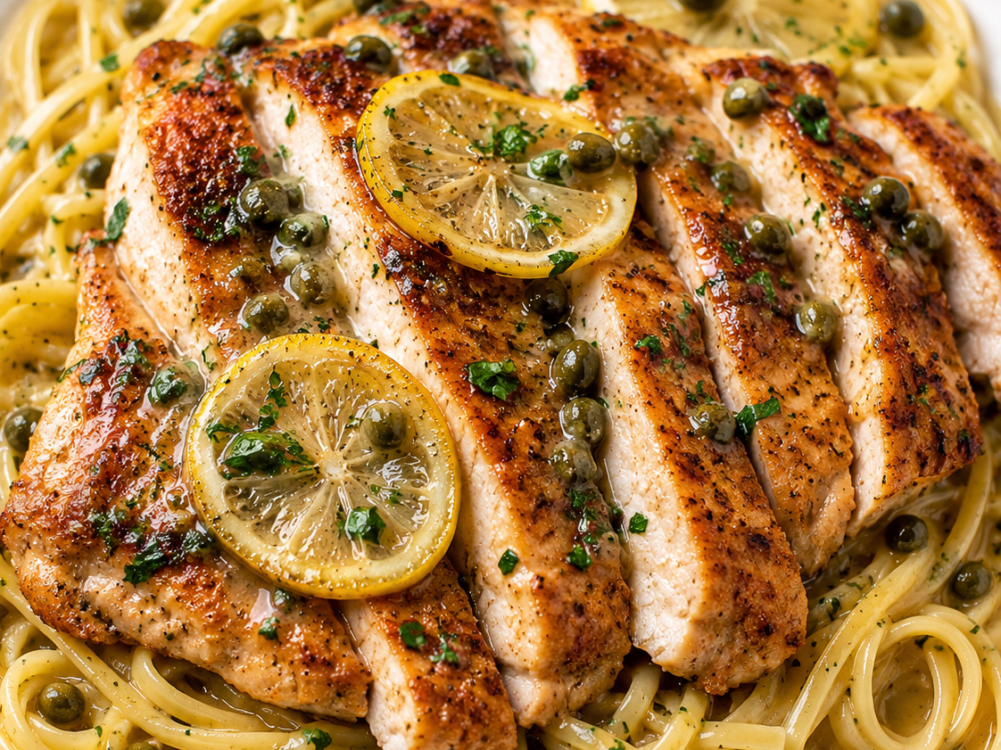 CHICKEN PICCATA LINGUINE.