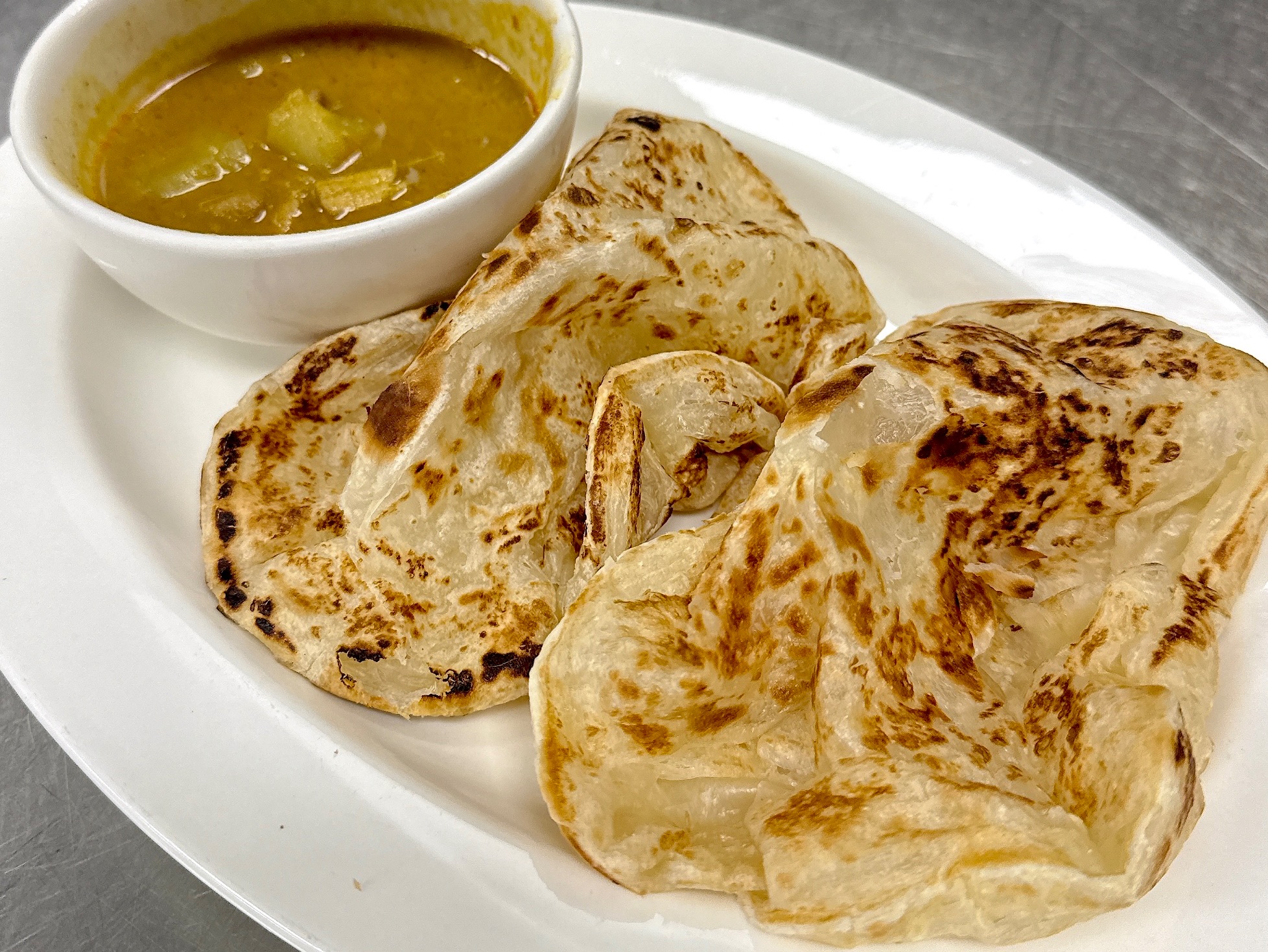 Roti with Curry Sauce.