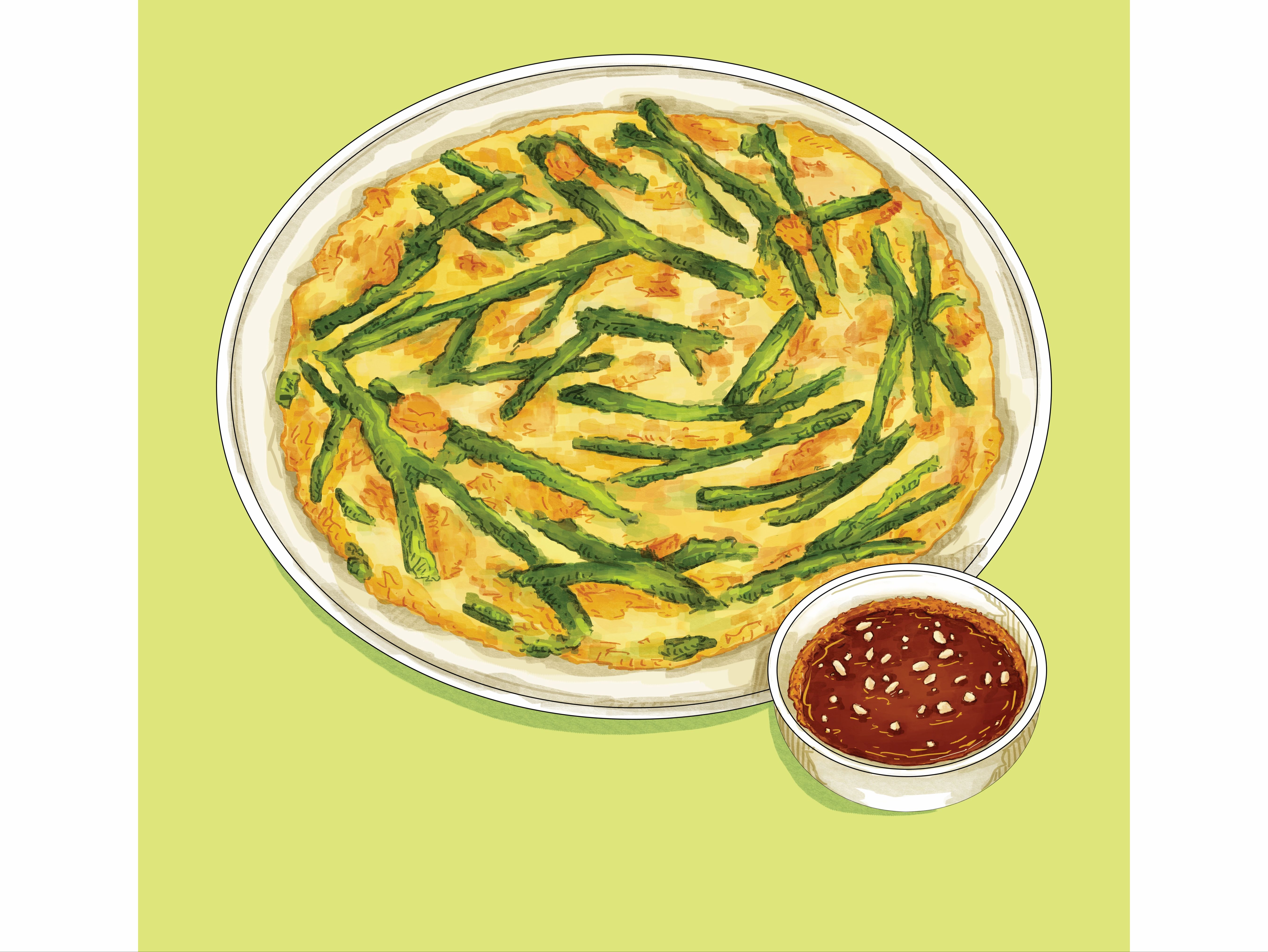 GREEN ONION KOREAN PANCAKE.
