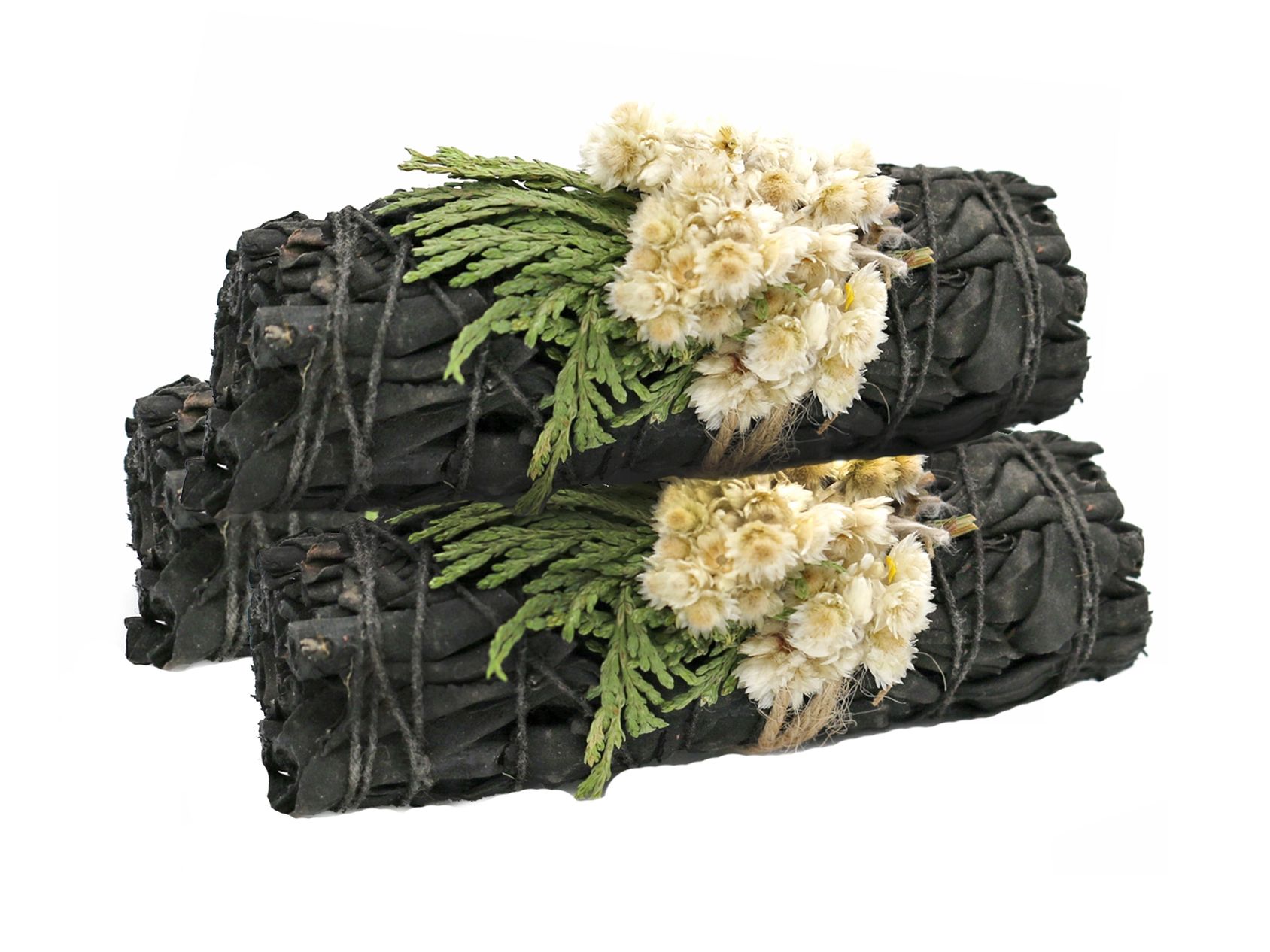 'Midnight Bloom' Floral White Sage Smudge Stick (4 in.).