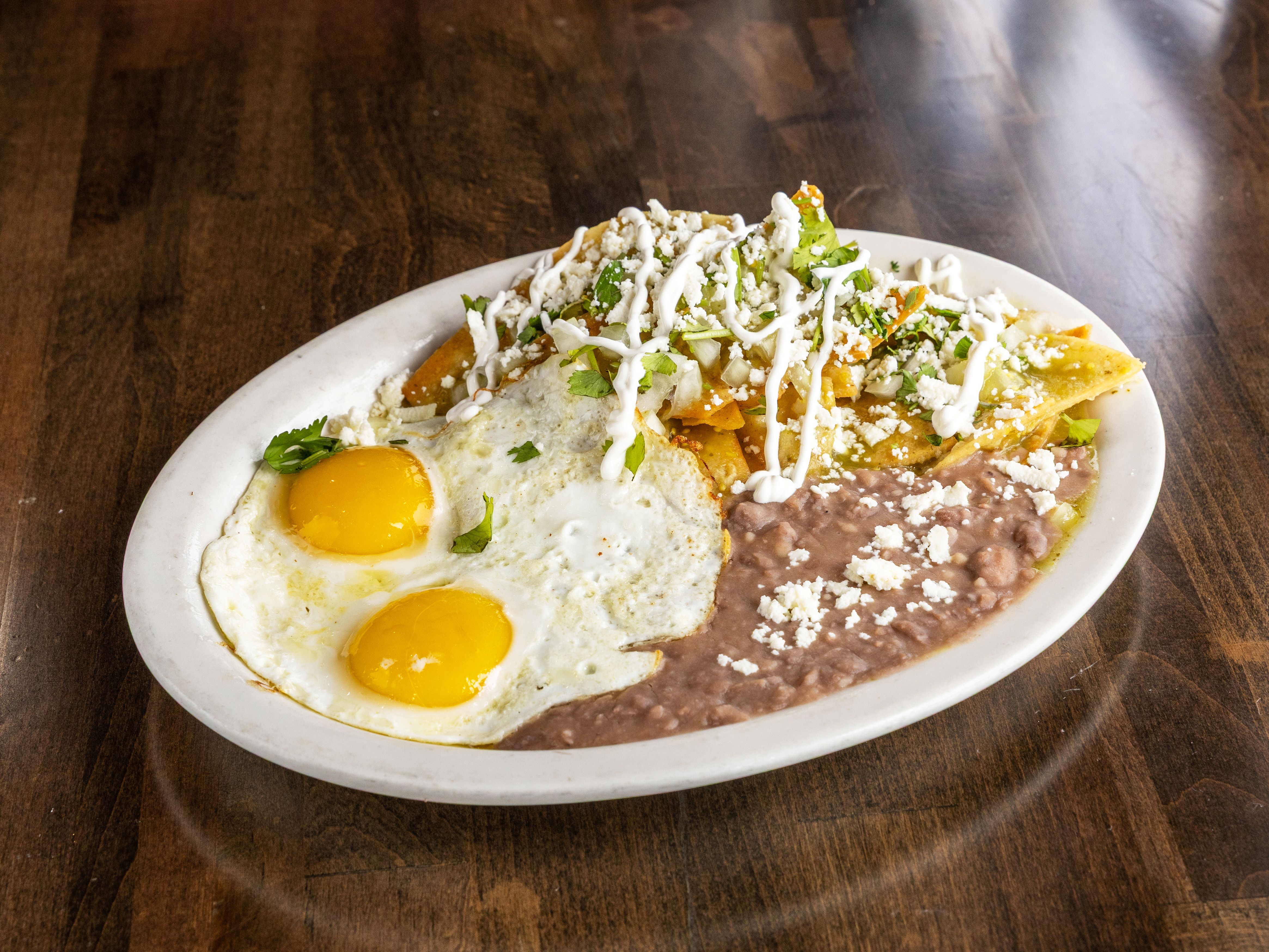 Green Chilaquiles & Eggs.