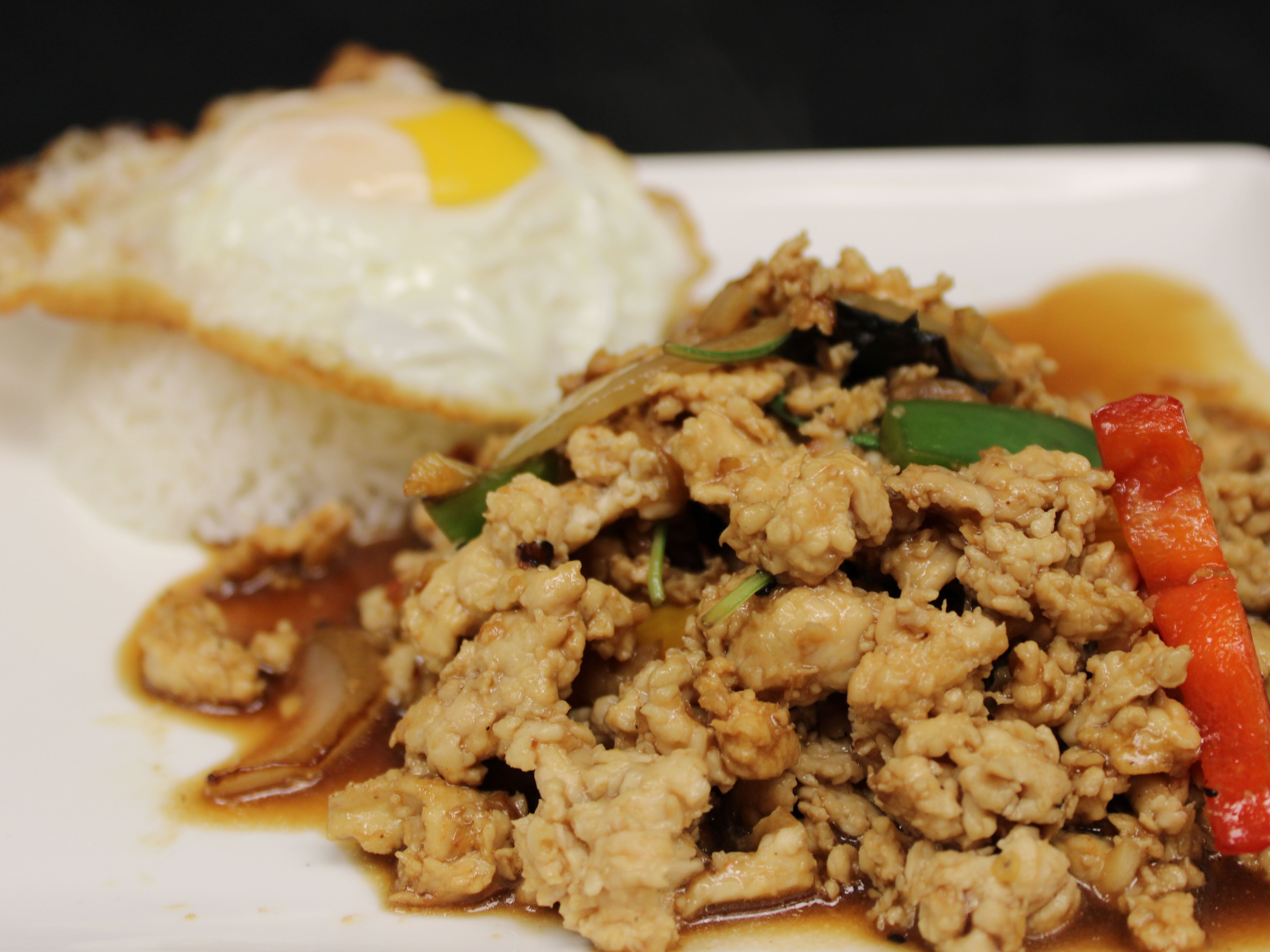 Pad Kra Pao & Khai Dow.