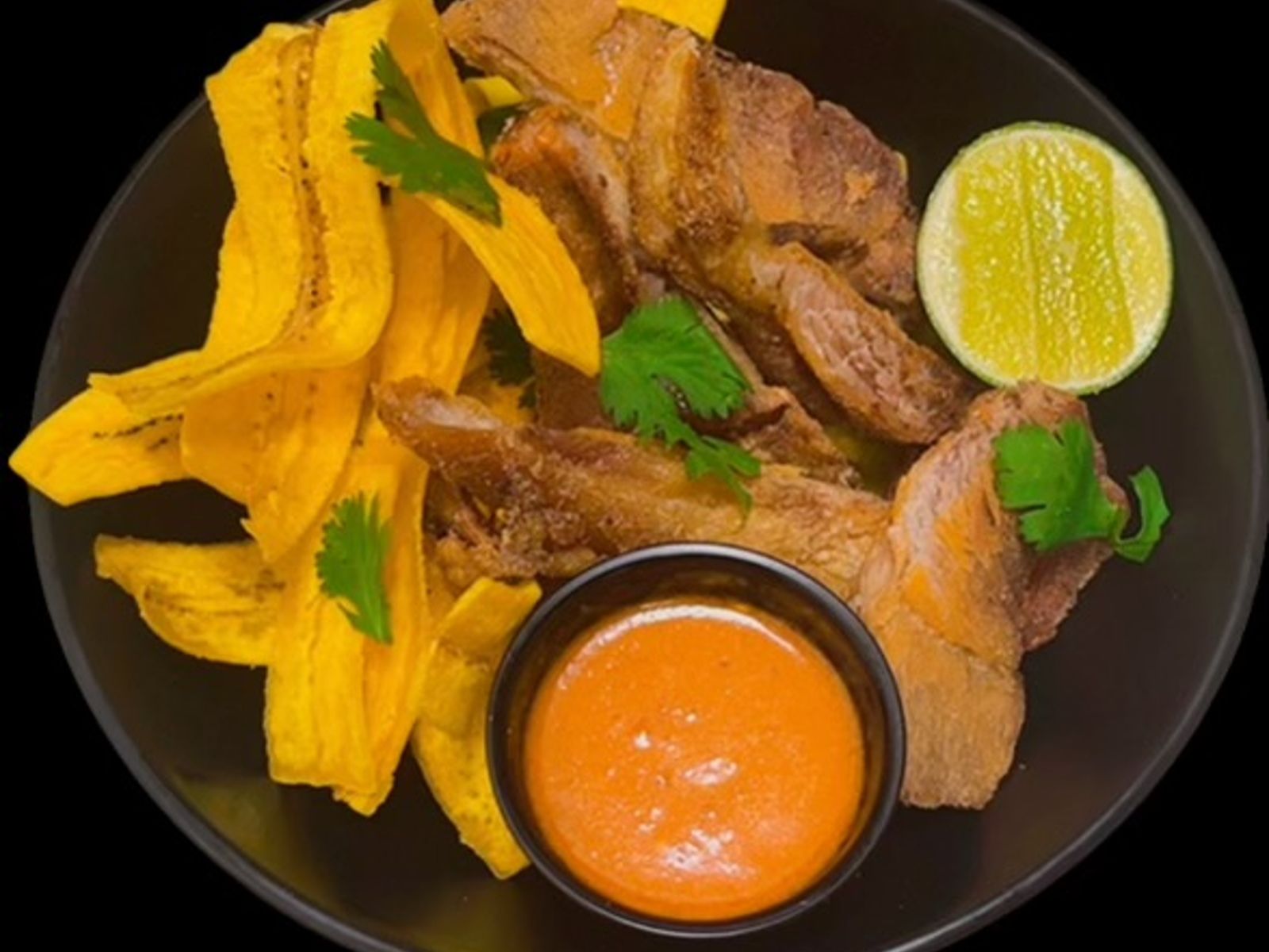 Chicharon w/ Plantains.