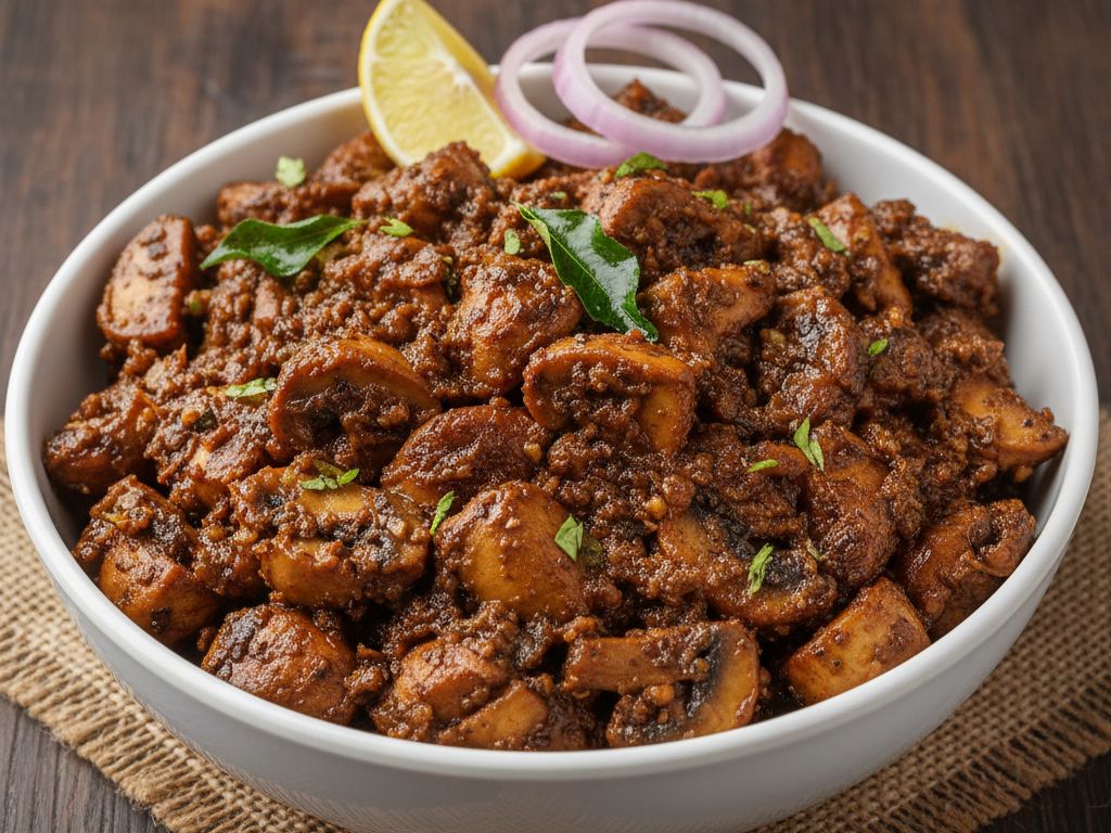 Mushroom Pepper Fry (NF, DF).