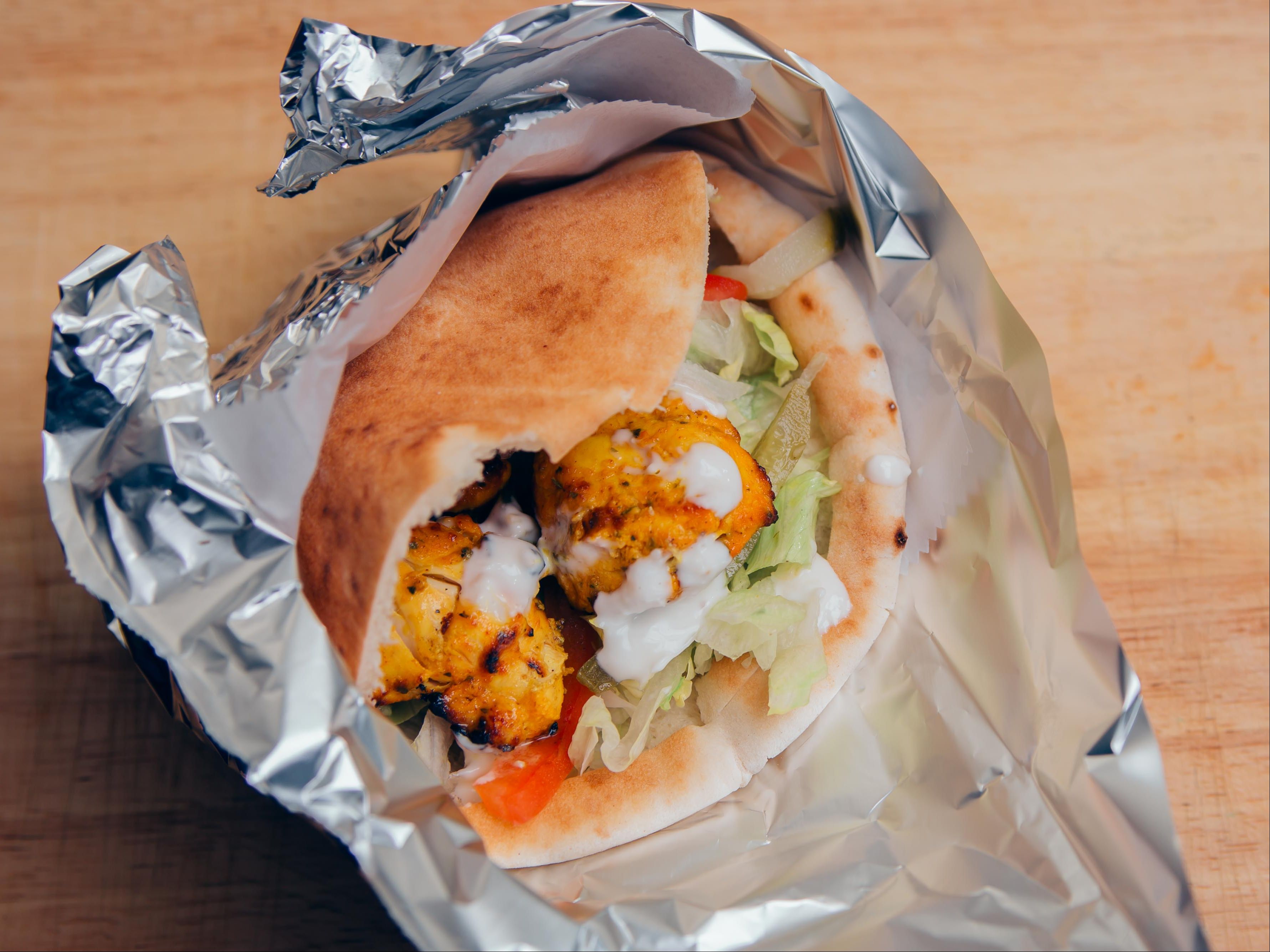 Chicken Kabob Sandwich.