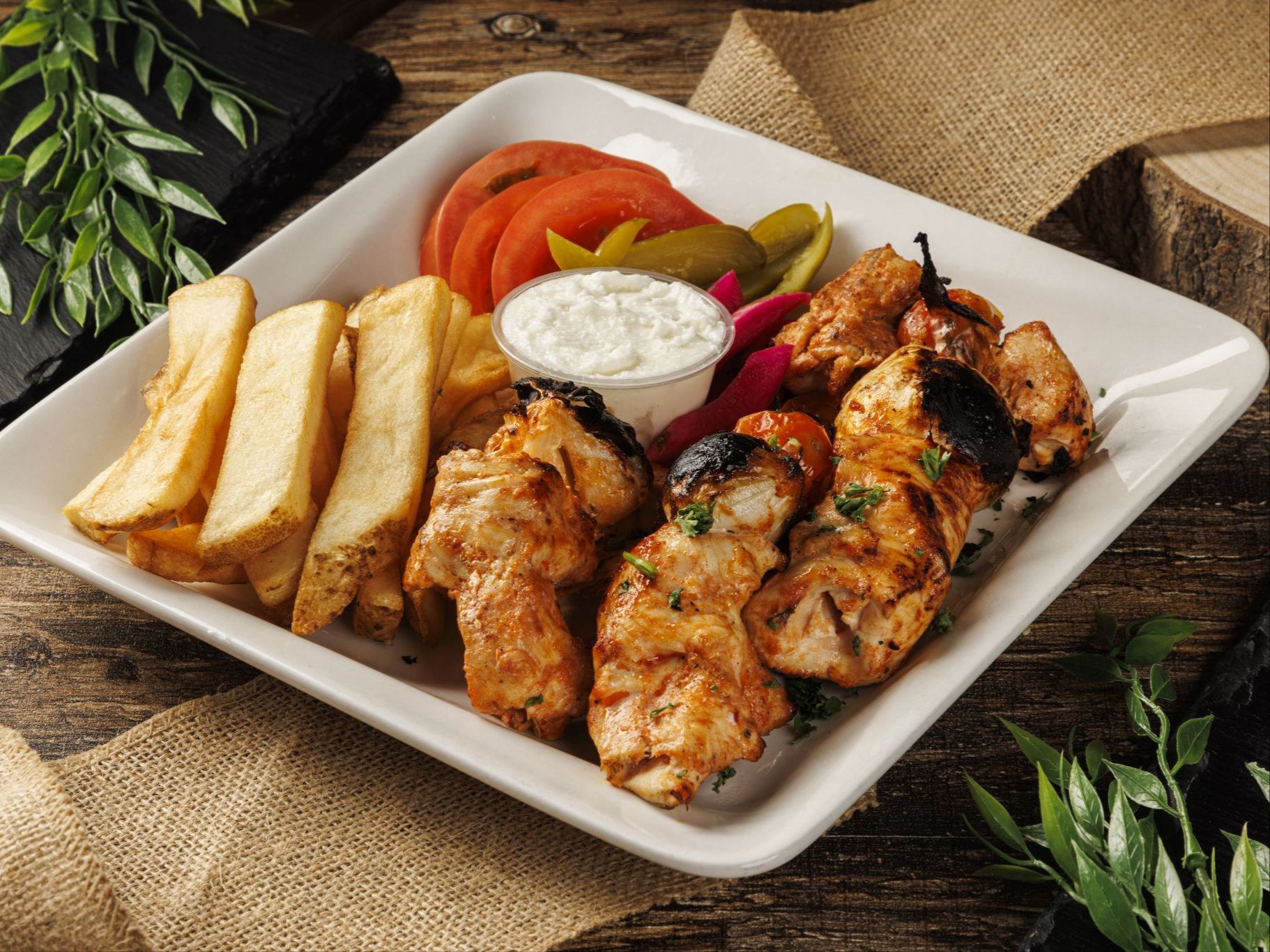 Chicken Kabab Plate.