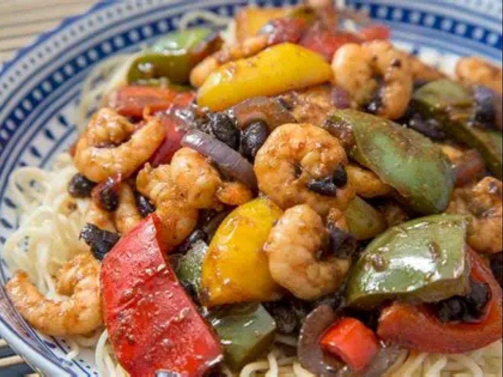 Jumbo Shrimp w/ Black Bean Sauce / Tôm khổng lồ sốt đậu đen / 黑豆酱炒大虾.