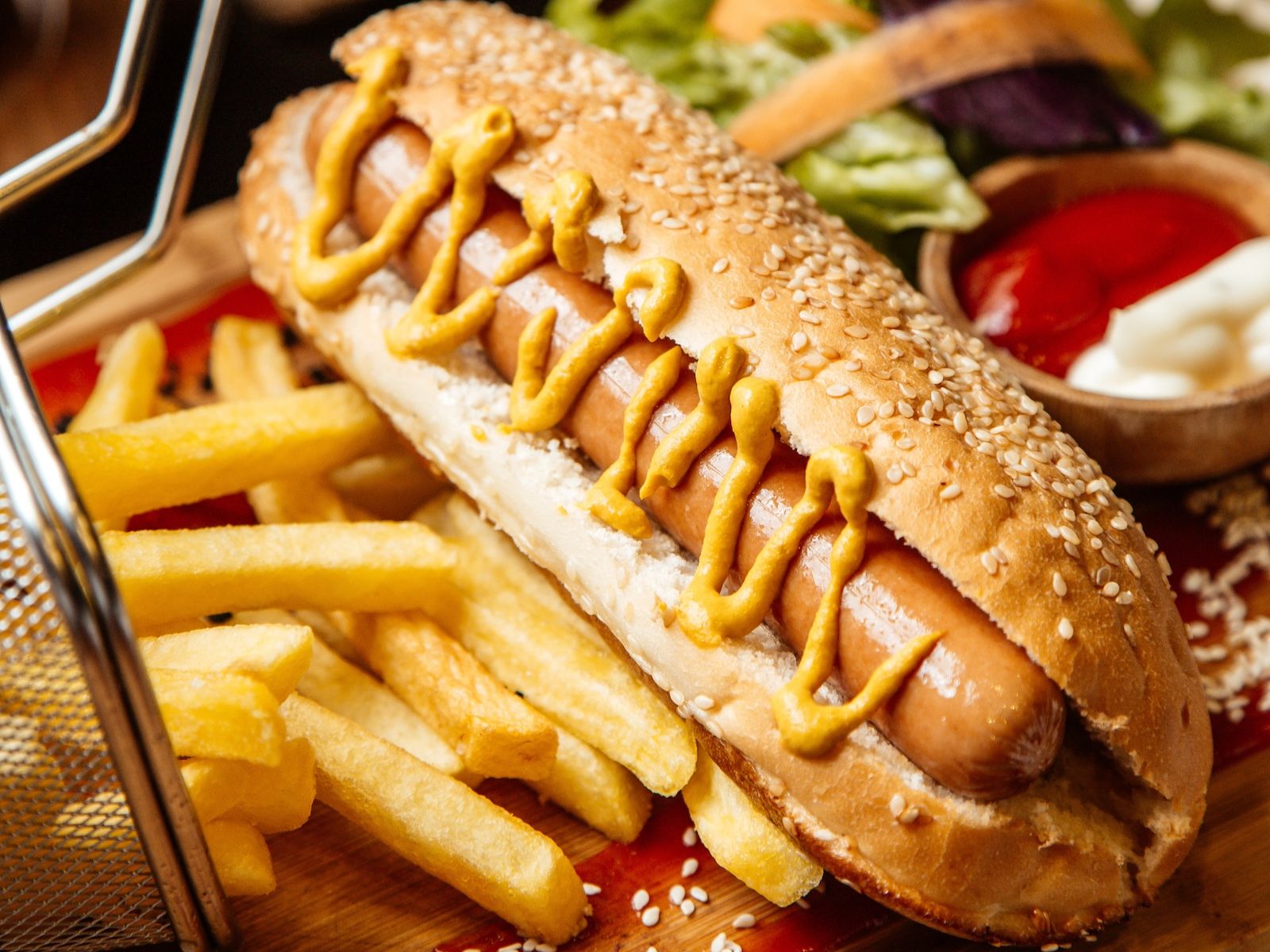 Hot Dog with Fries.
