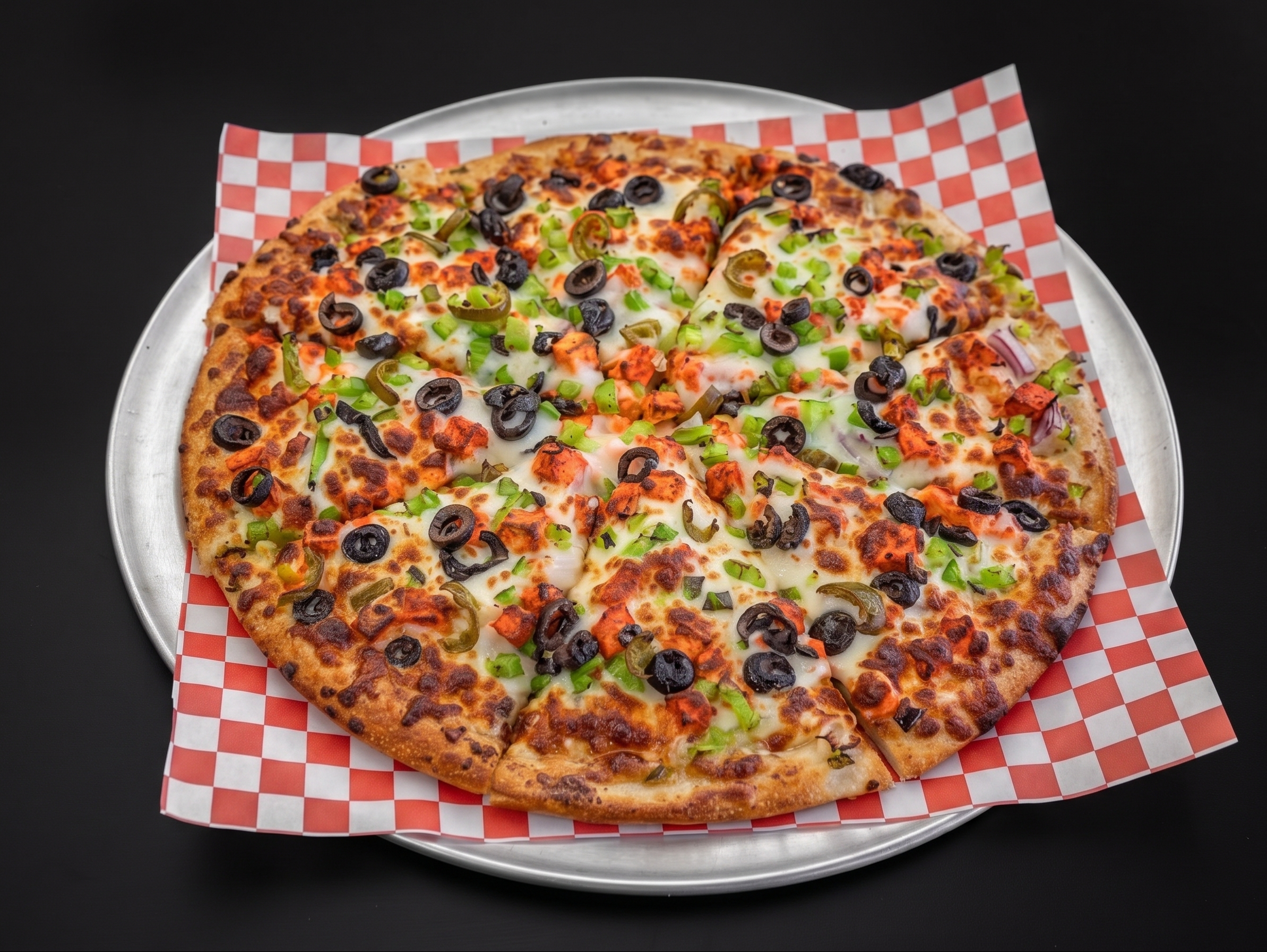 Garlic Chilli Paneer Pizza.
