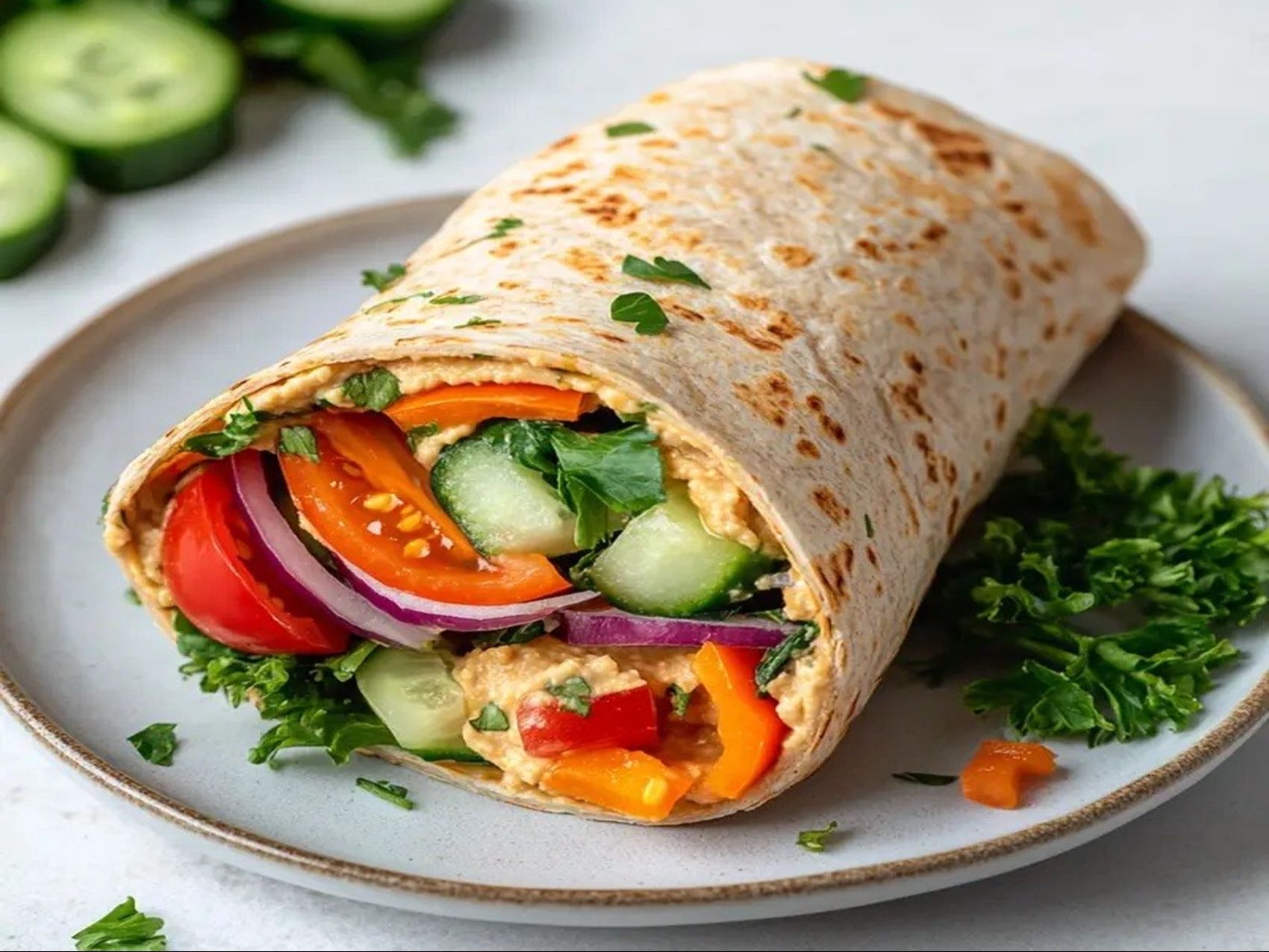 Veggie Hummus Wrap.