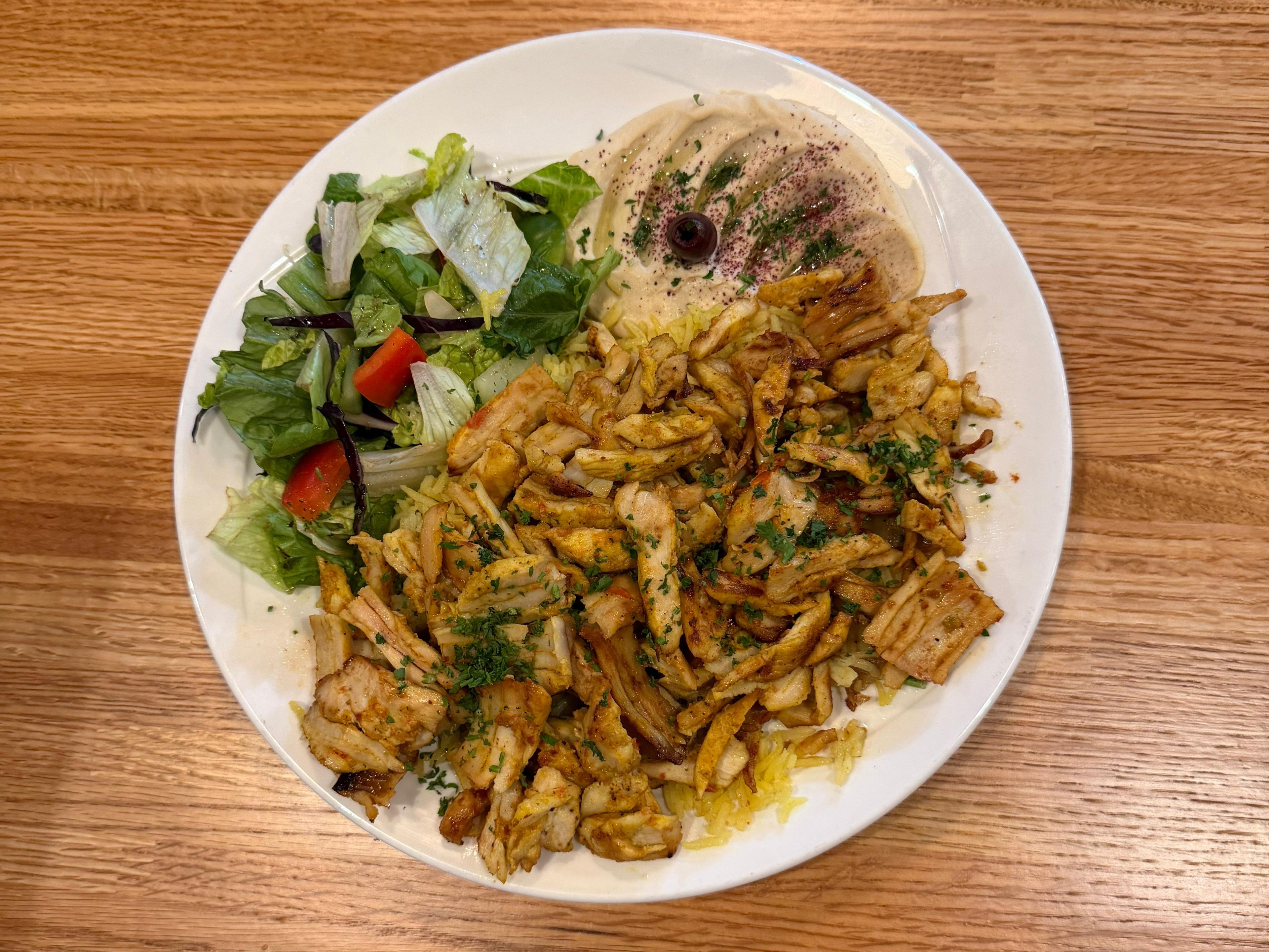 Chicken Shawarma Plate W/Veggies.