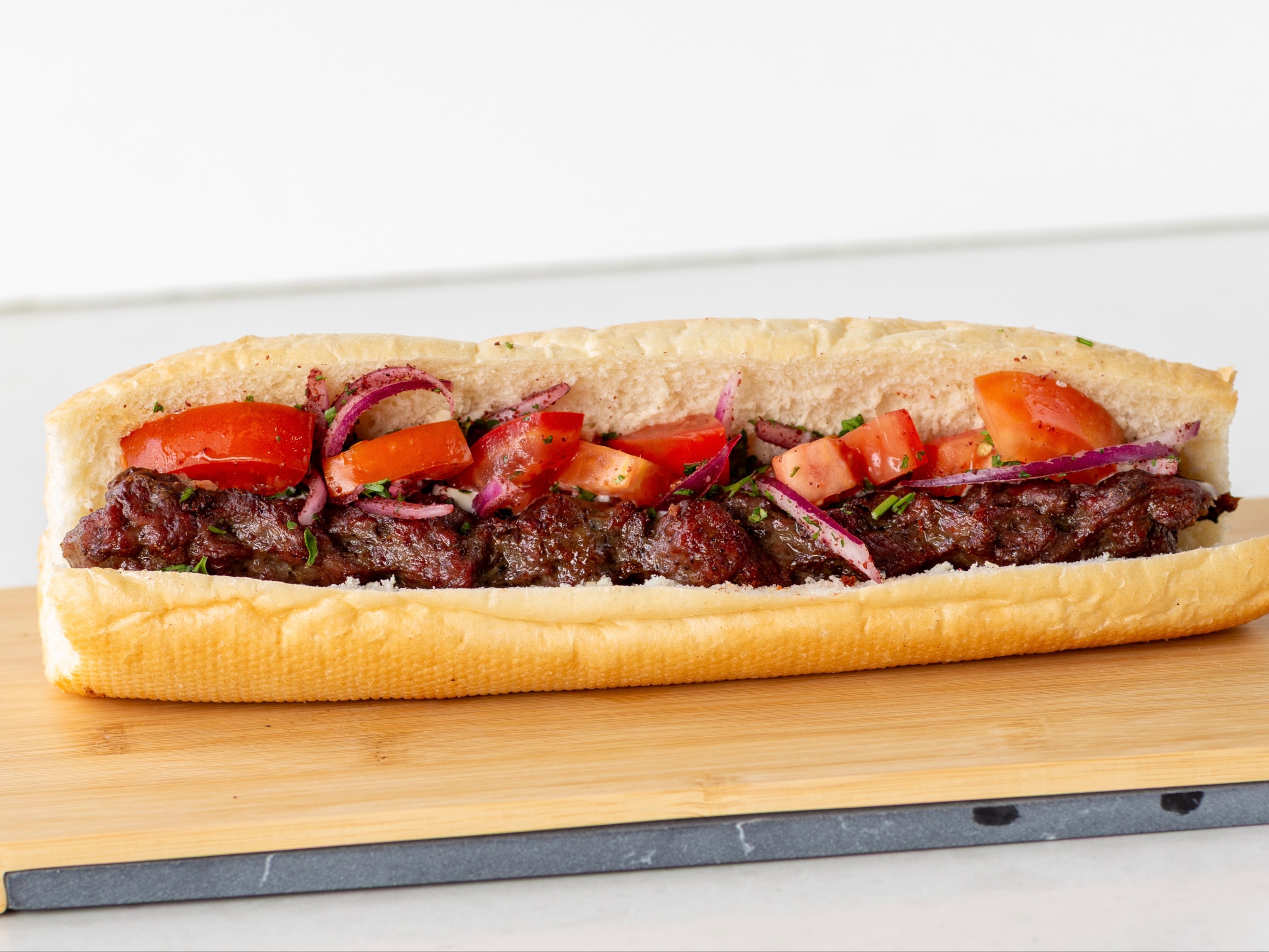 Beef Luleh Kabob Baguette.