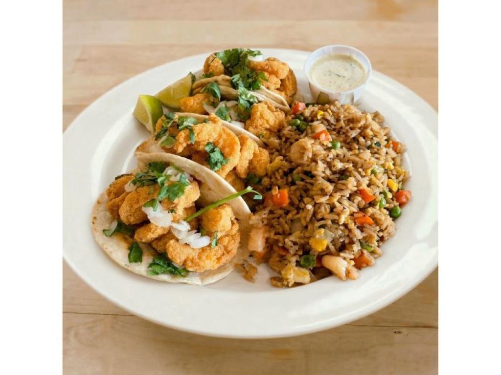 Salt & Pepper Shrimp Taco.