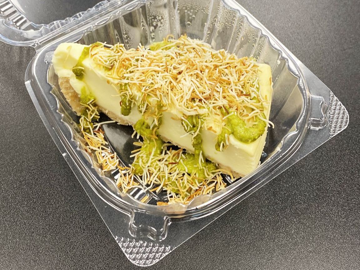 Pistachio cheesecake.