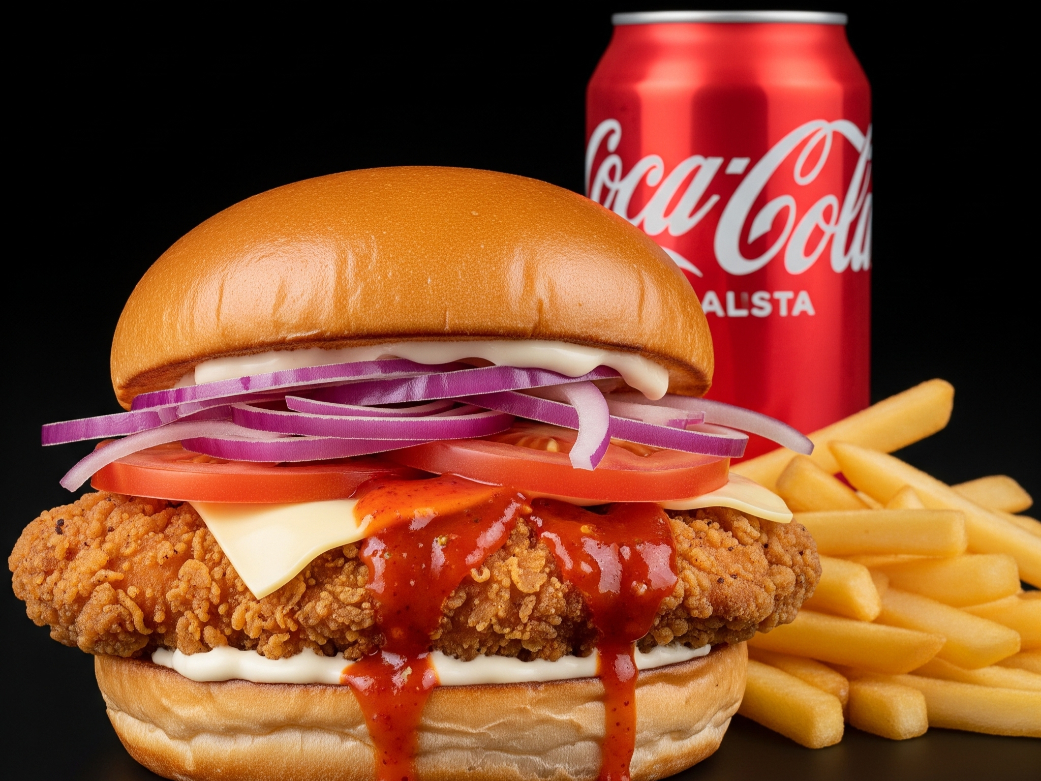 Spicy Chicken Patty Meal.