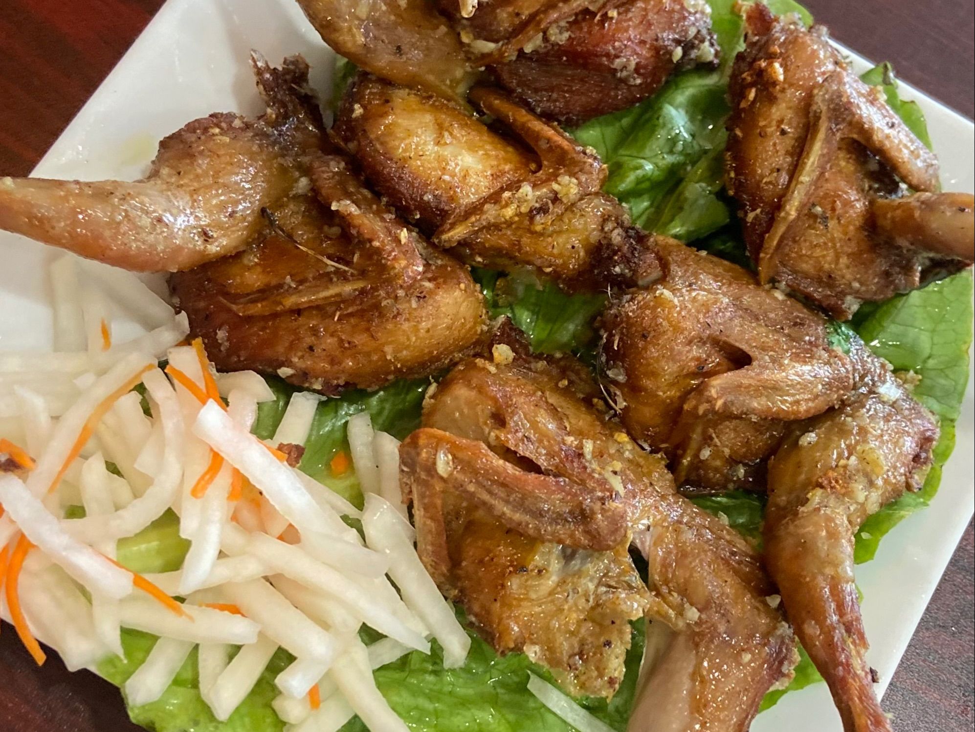 A7. Crispy Garlic Butter Quails.